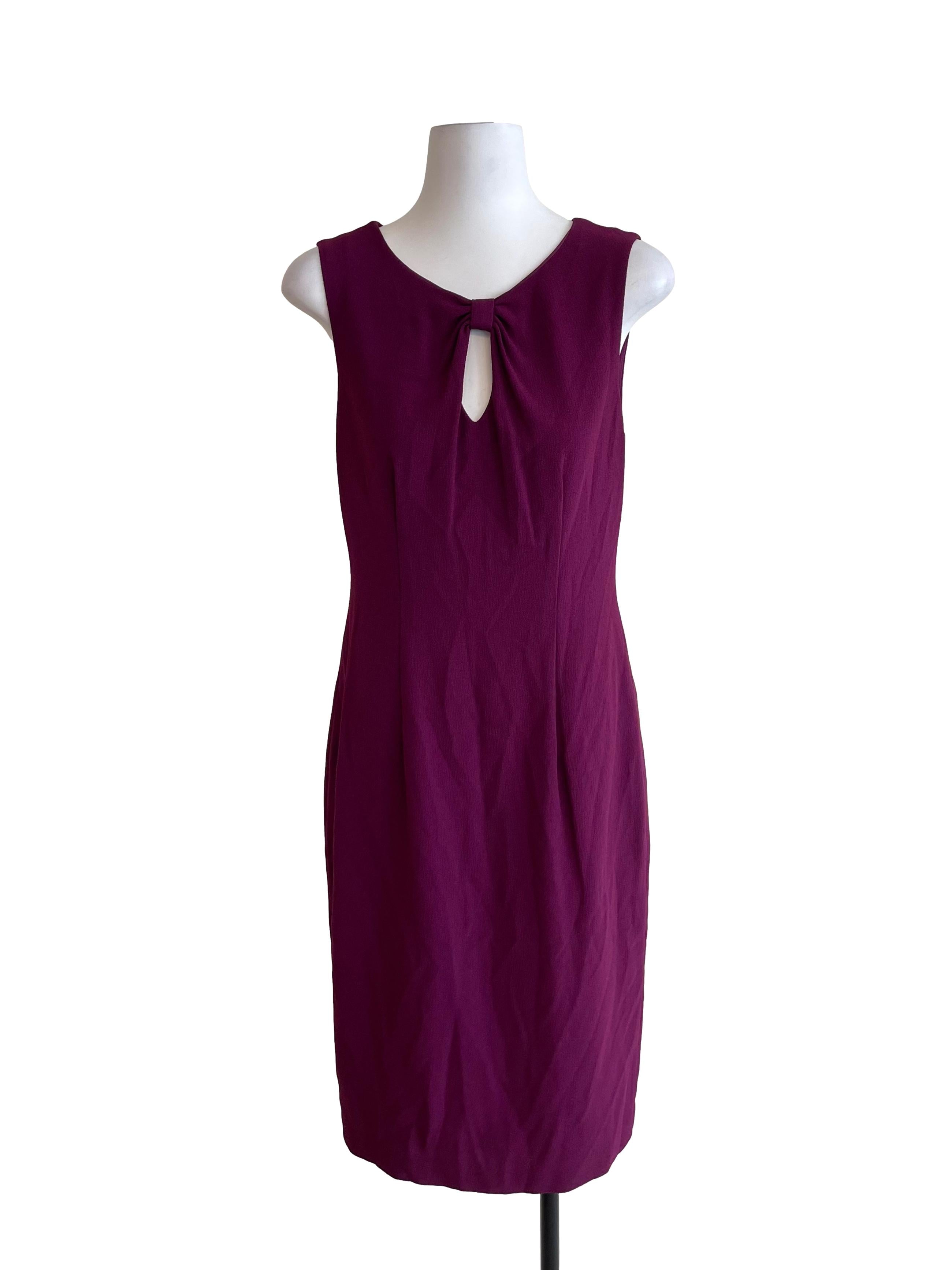 Plum Purple Bow Slip Dress