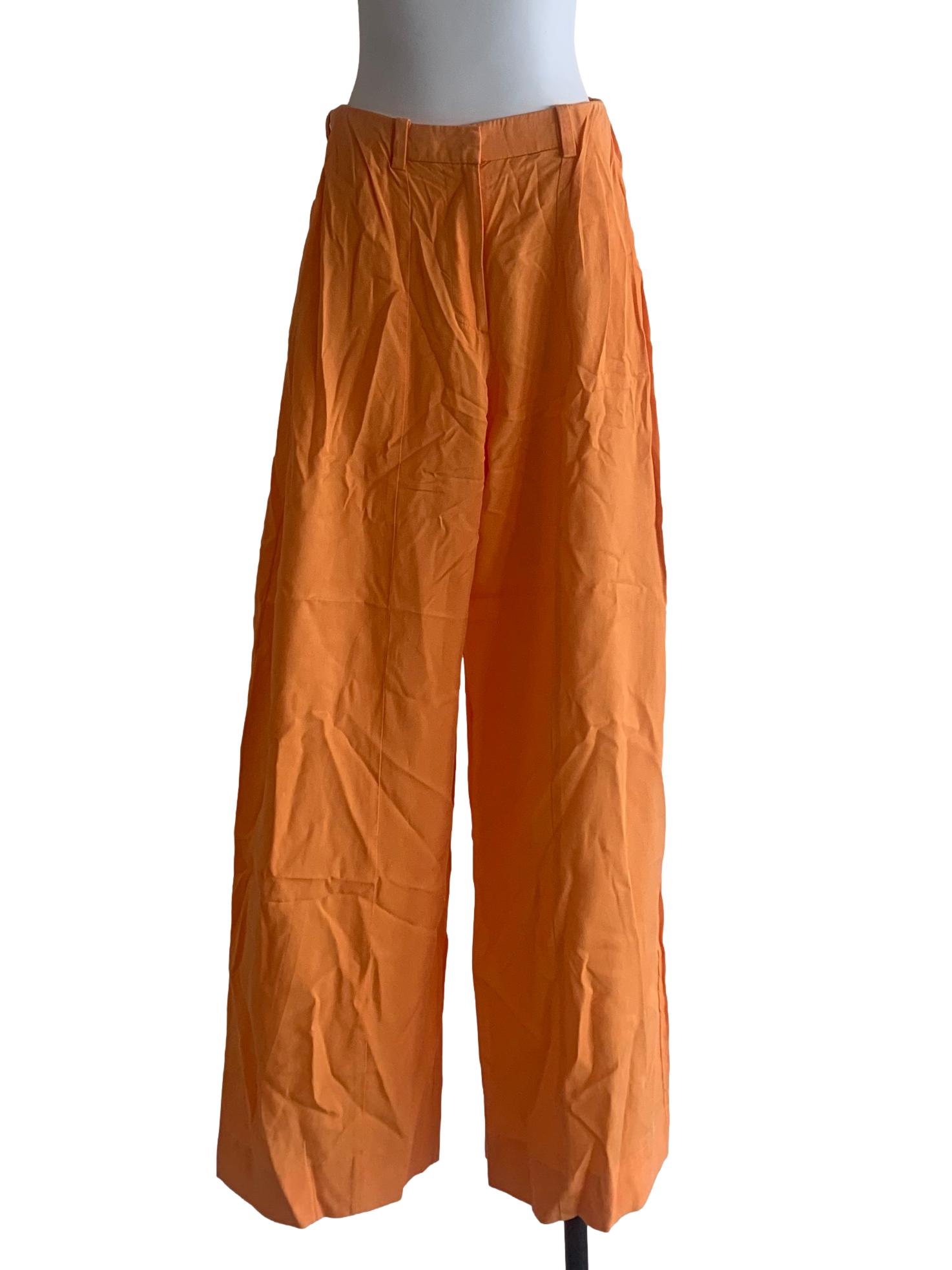 Marigold Orange Wide Leg Pants