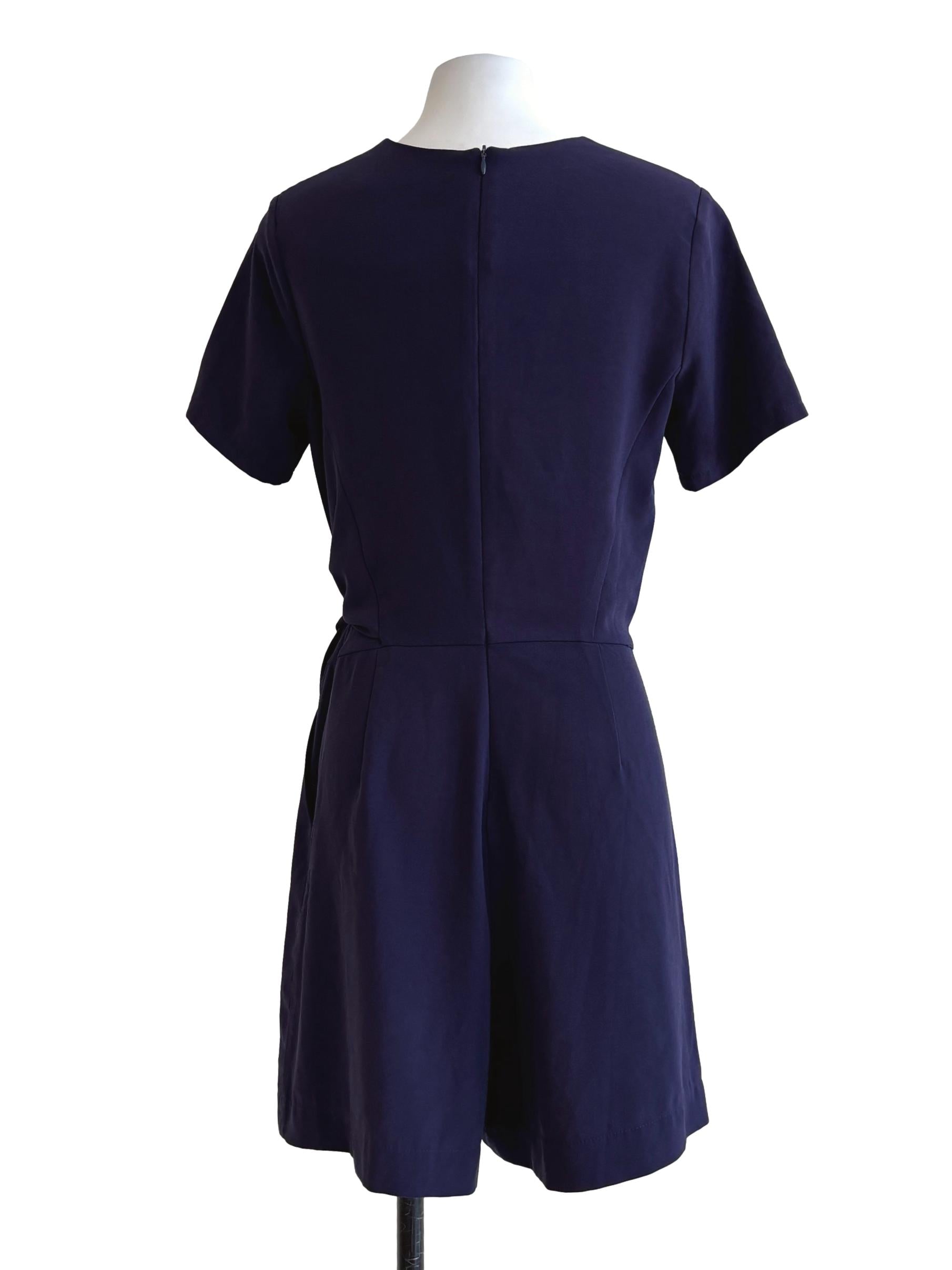 Navy Blue Side Tie Romper