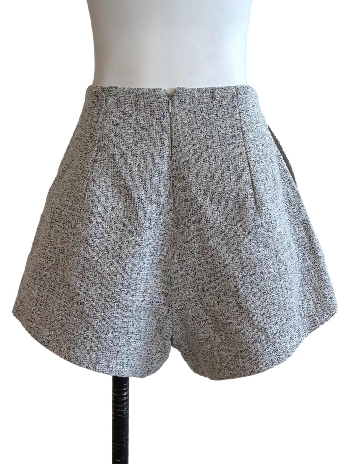 Cloud Grey Tweed Shorts