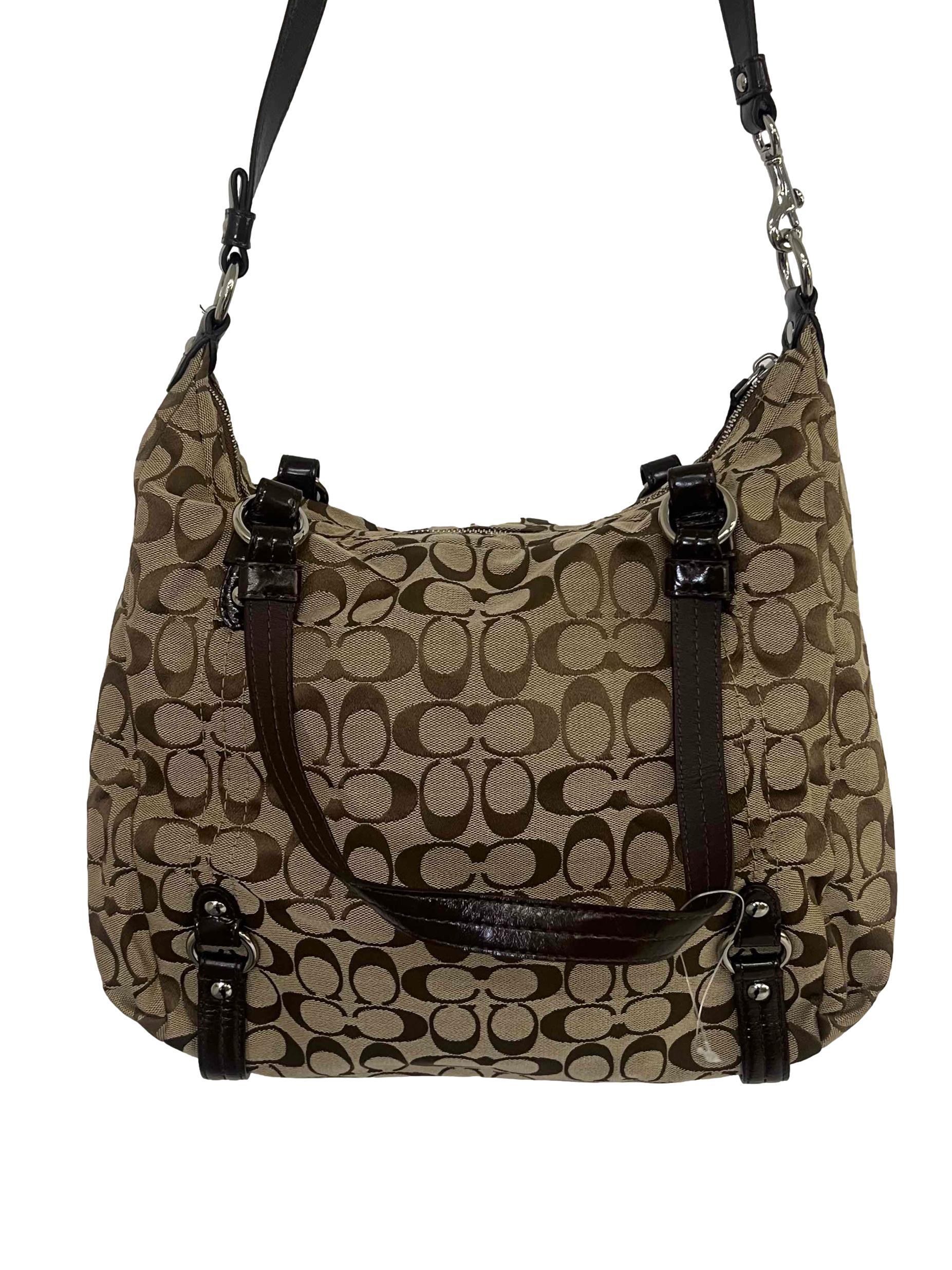 Brown Fabric Shoulder Bag