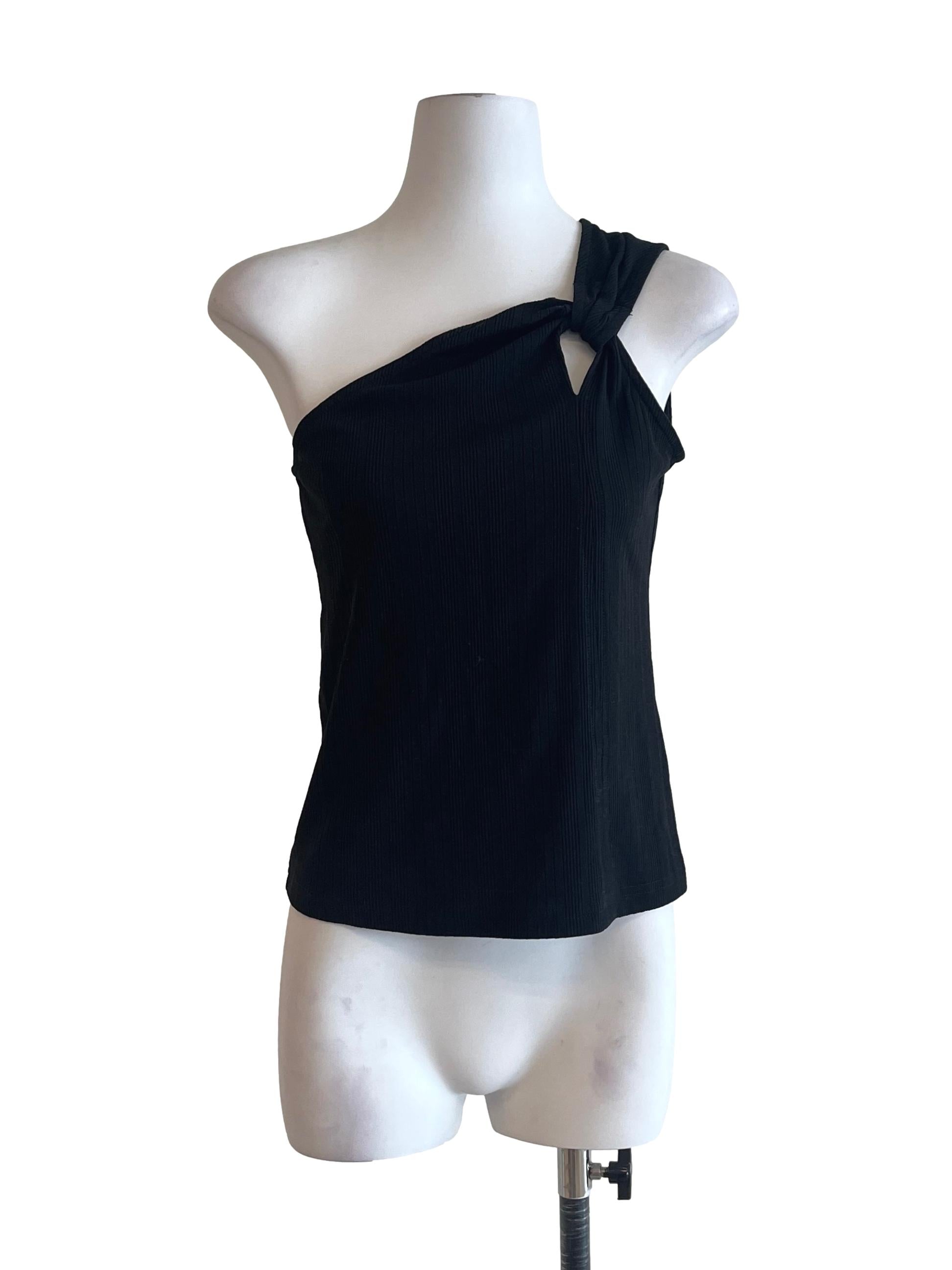 Jade Black Twist Toga Top