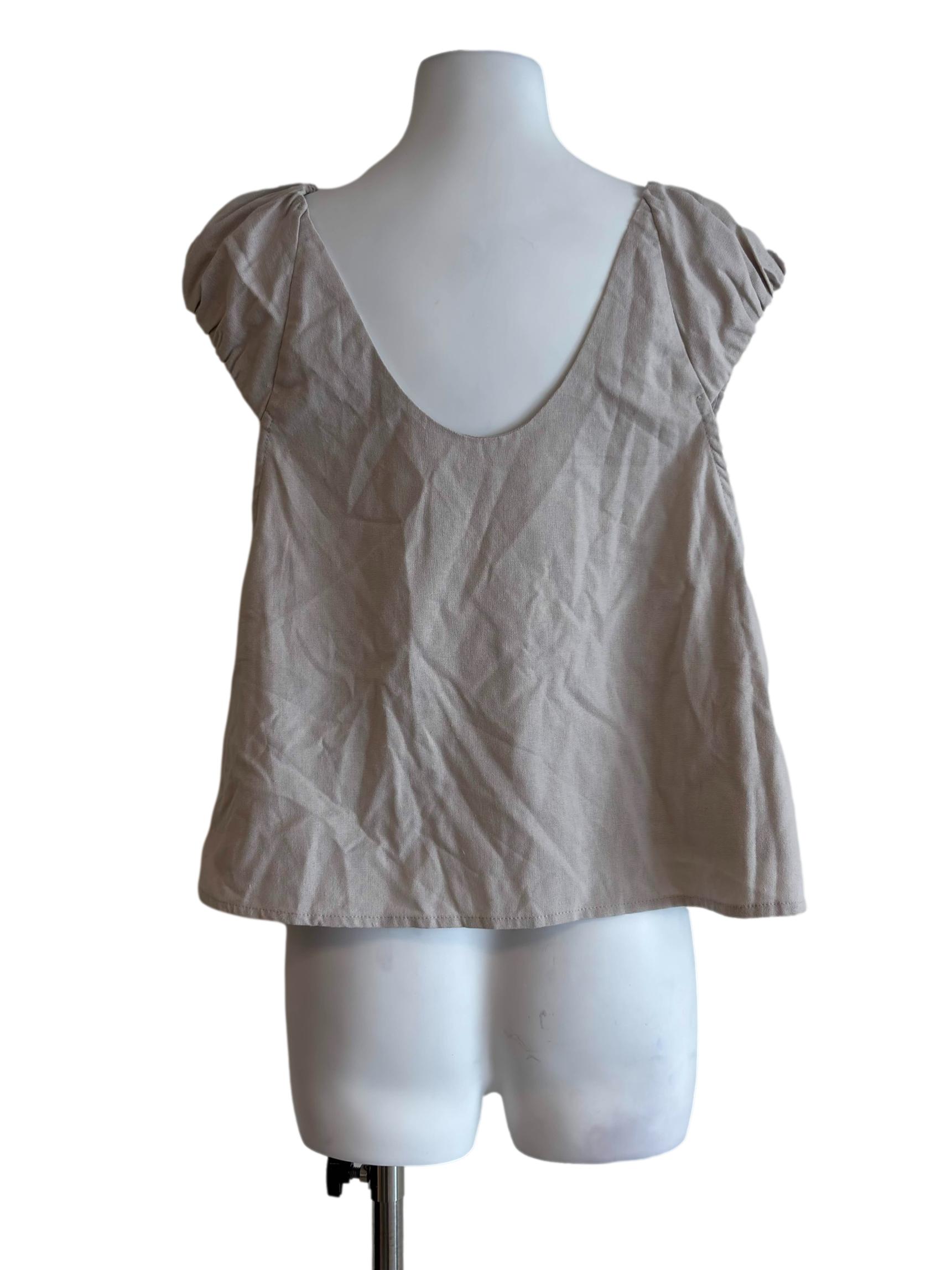 Nude Beige Scoop Neckline Top