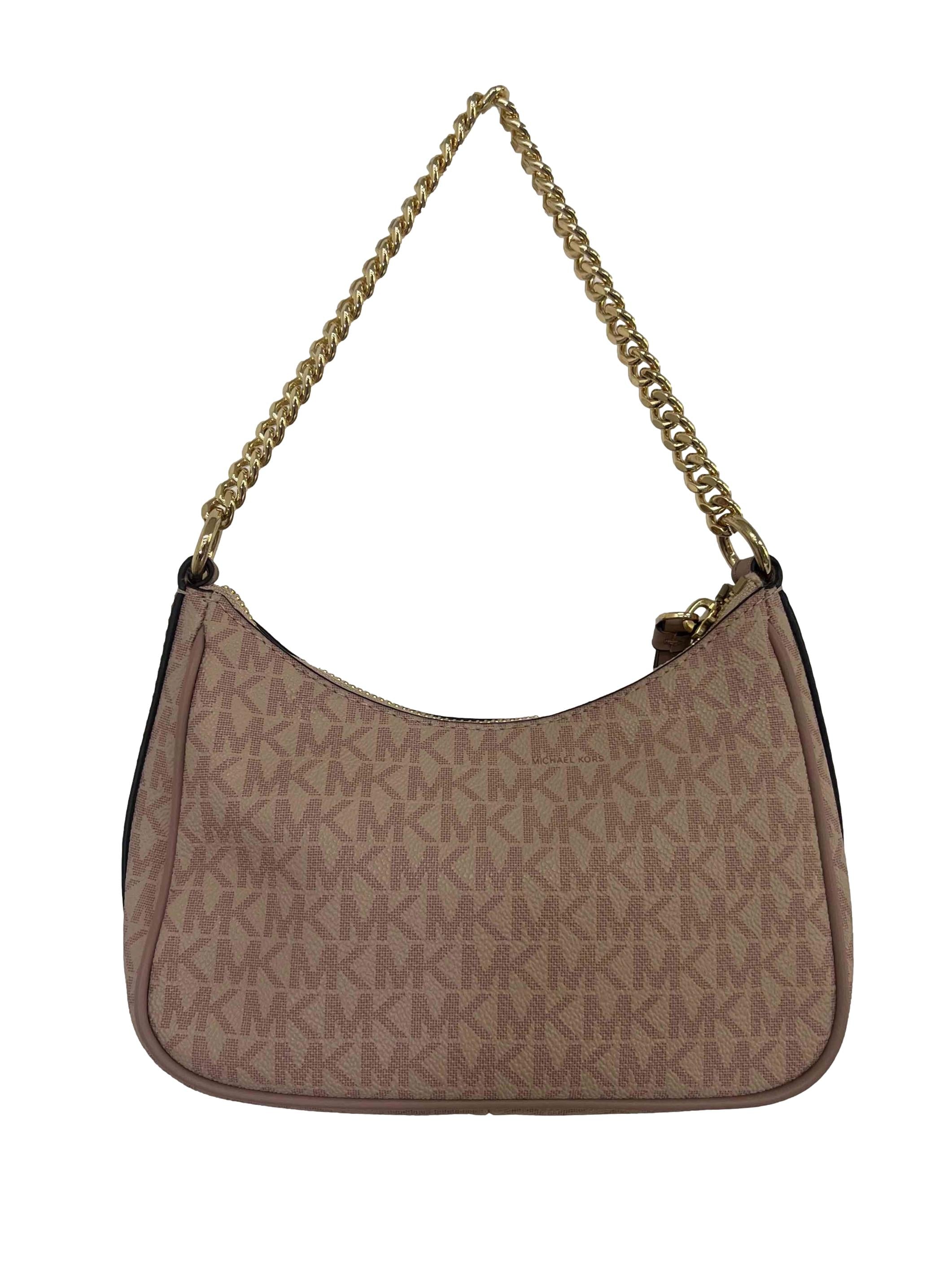 Pink Jet Set Charm Small Logo Pochette Bag