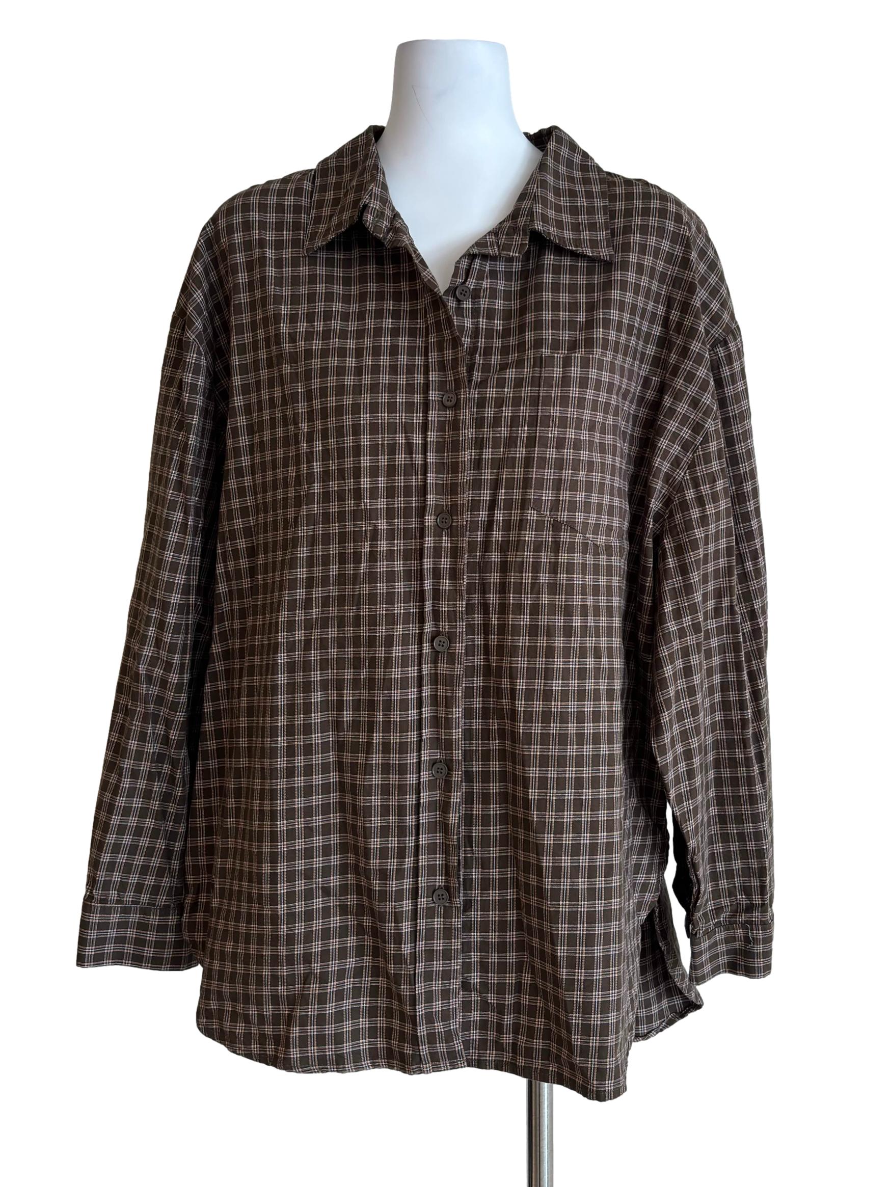 Moss Green Checkered Dad Shirt