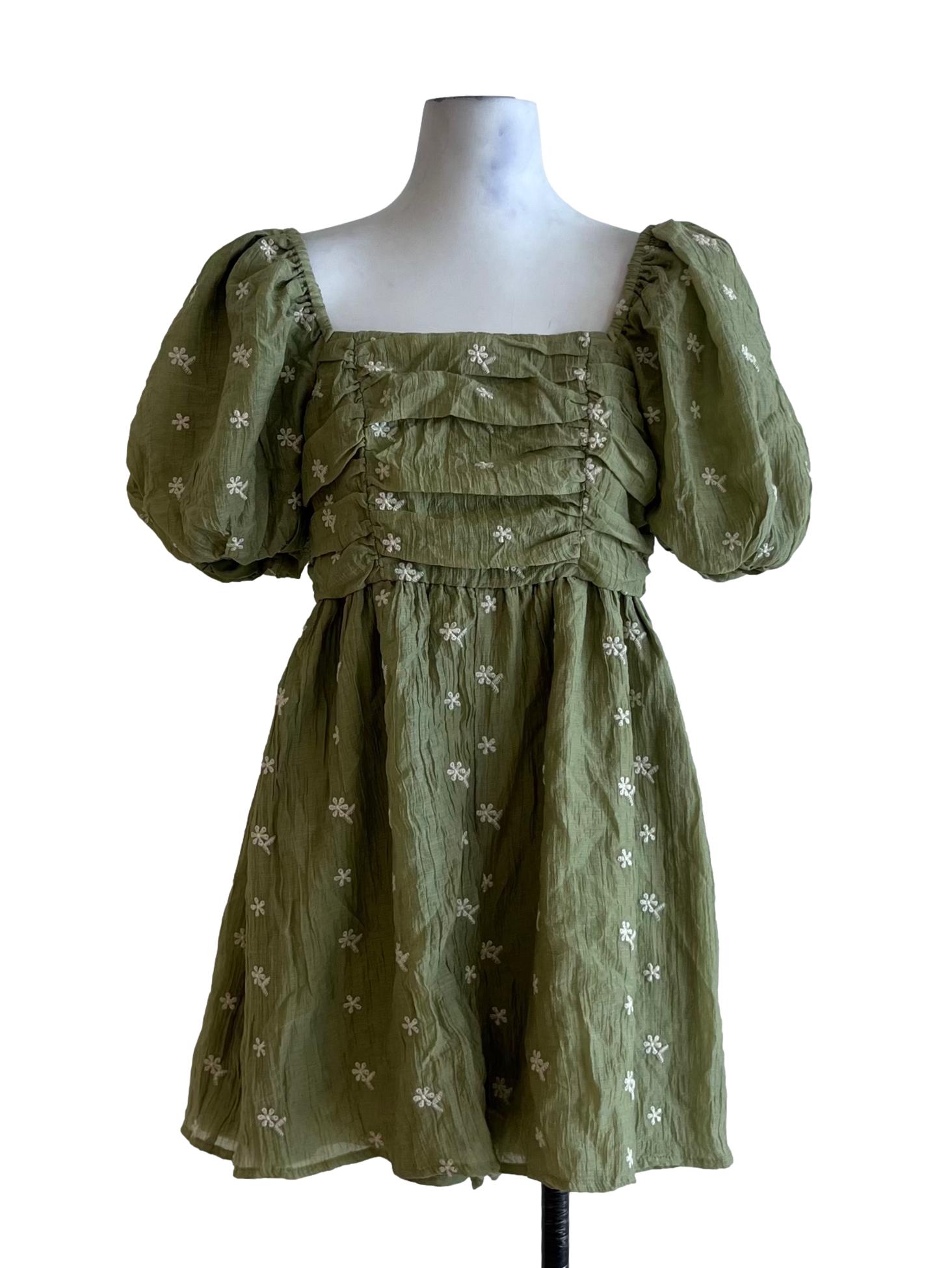 Sage Green Floral Romper