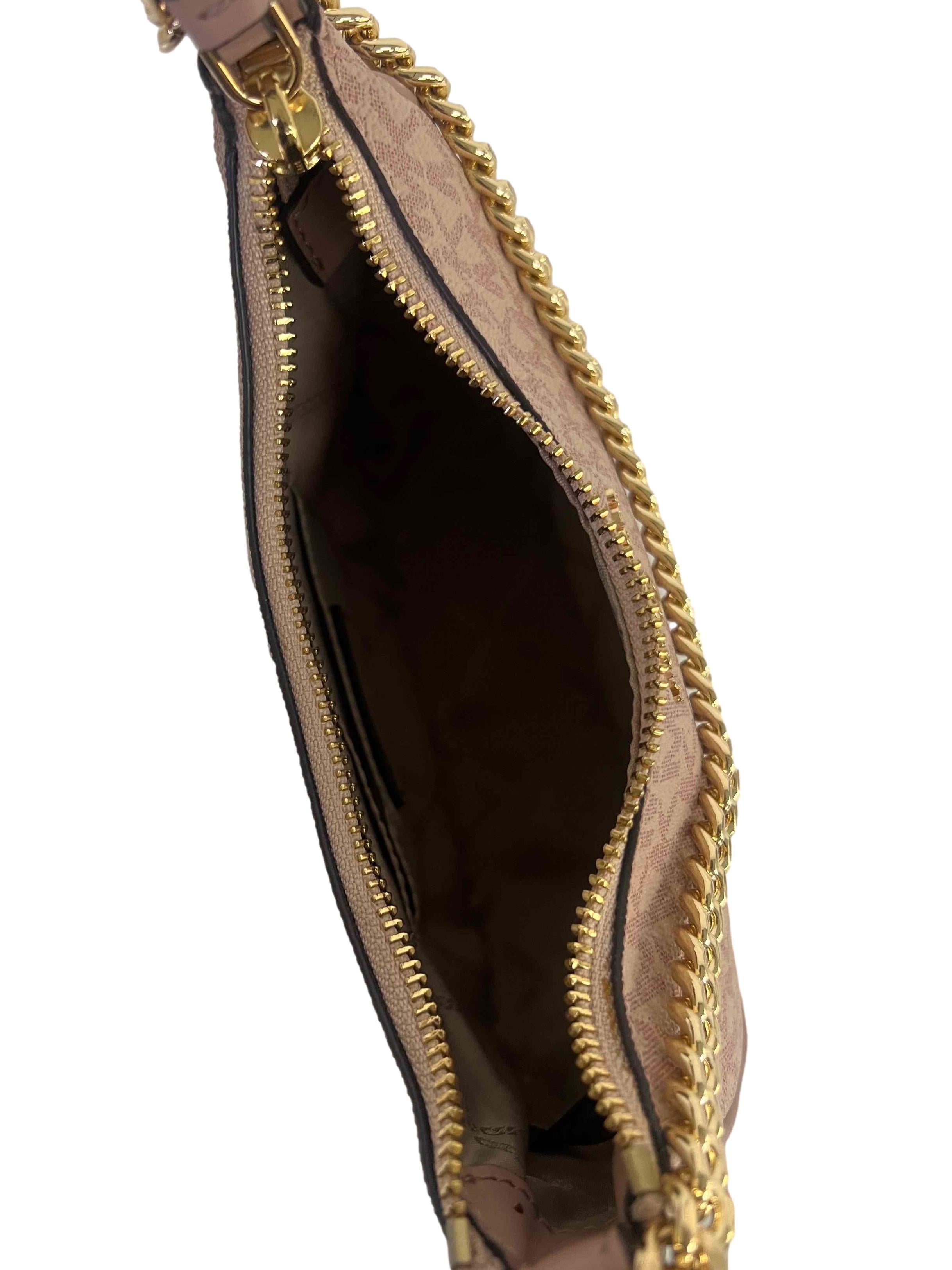 Pink Jet Set Charm Small Logo Pochette Bag