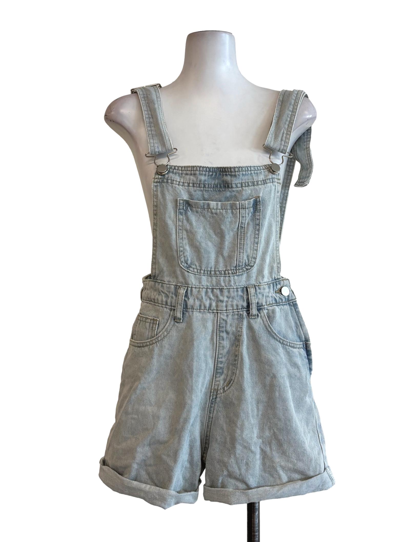 Light Denim Open Clasp Rompers