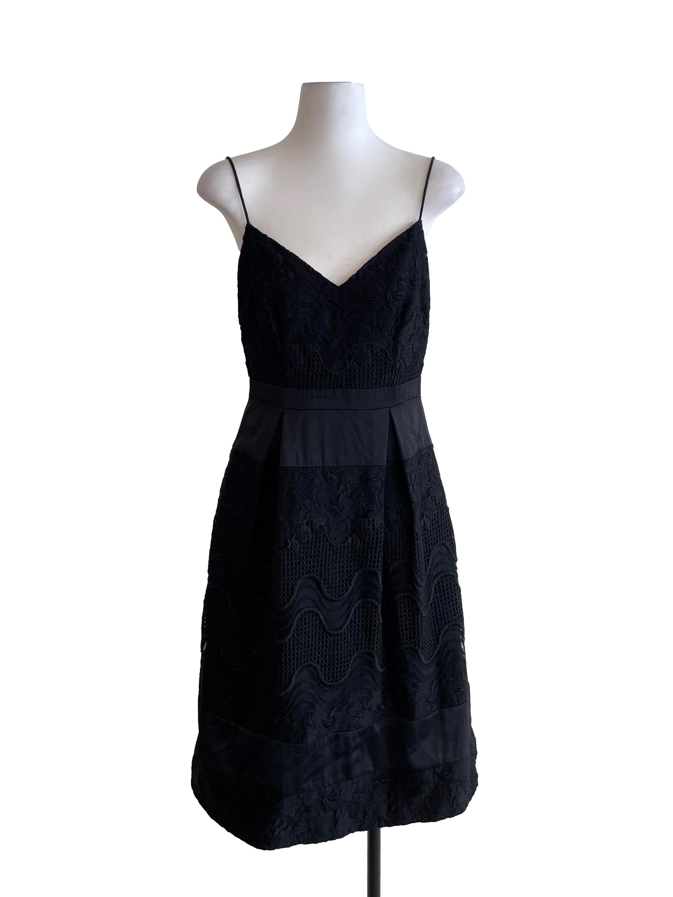 Black Embroidery Bouffant Dress