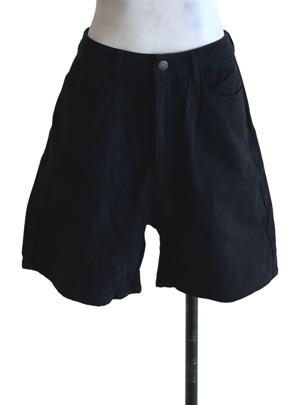 Black High-Waisted Shorts