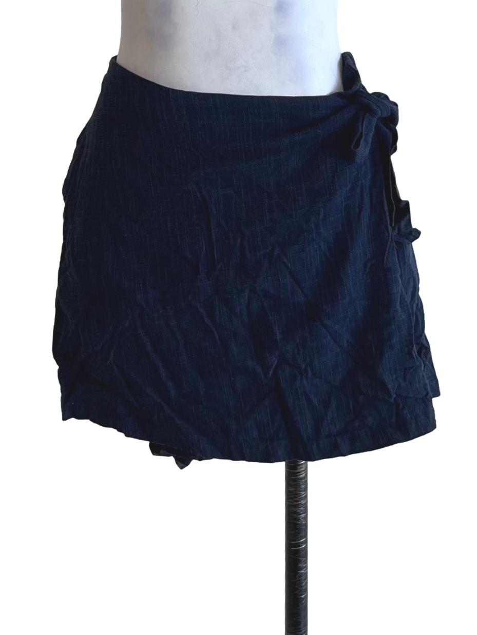 Navy Blue Side Tie Skorts