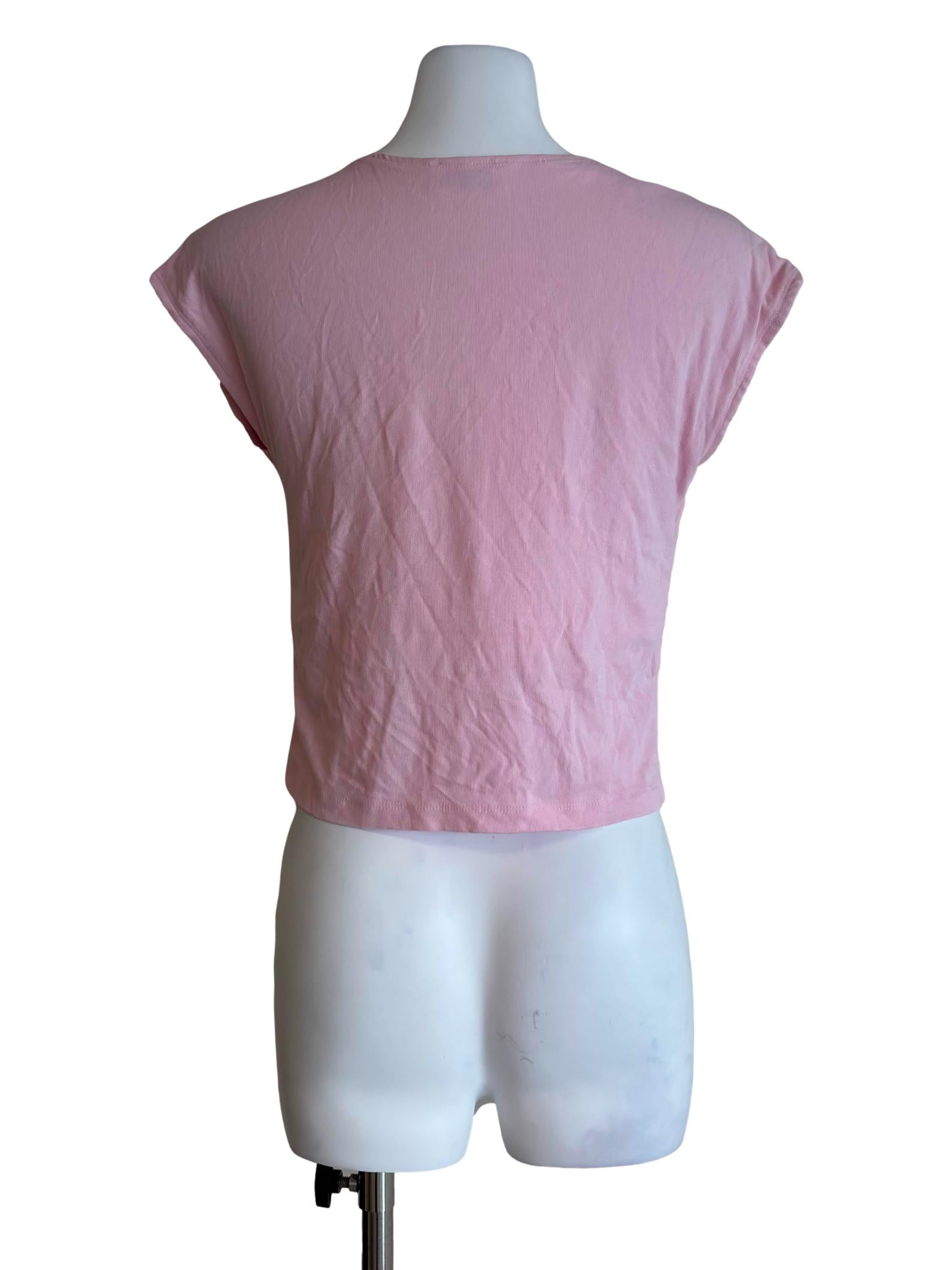 Light Pink Padded Ribbed Top