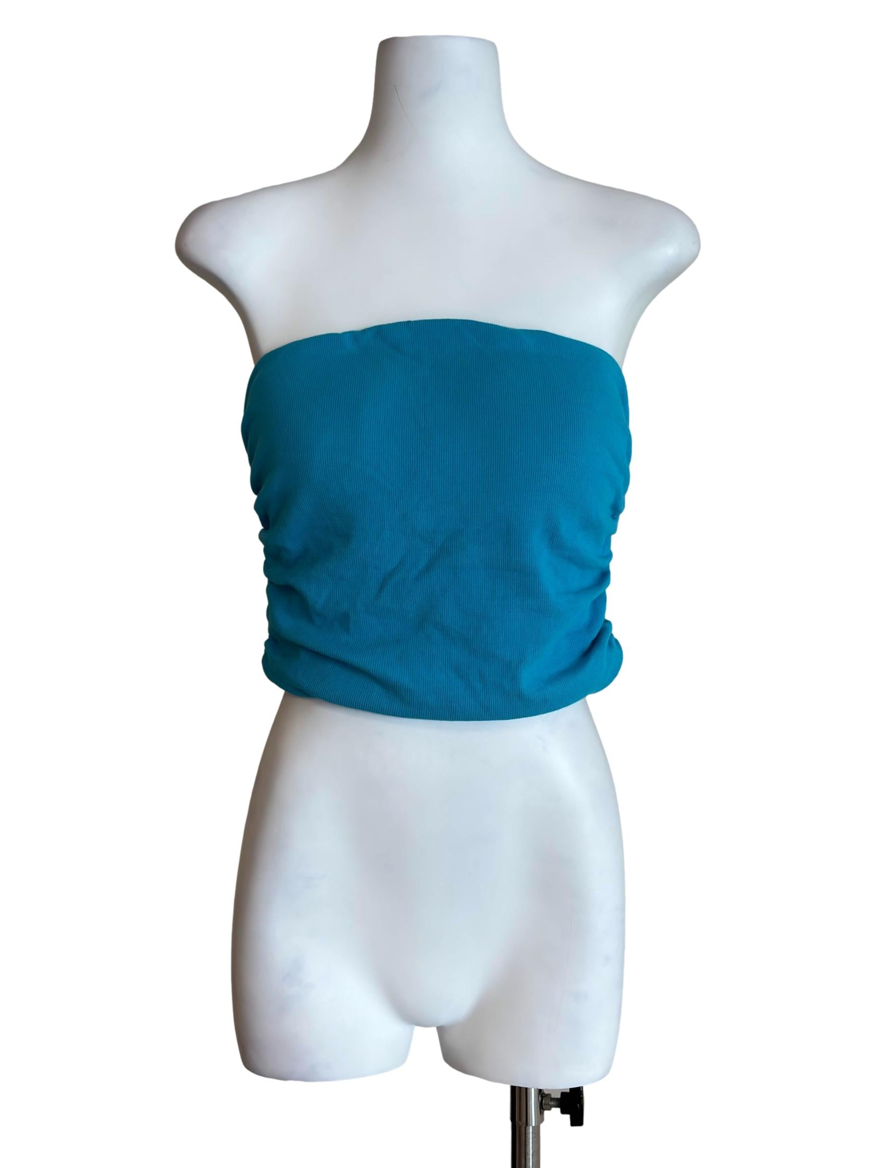Bright Blue Ribbed Tube Top