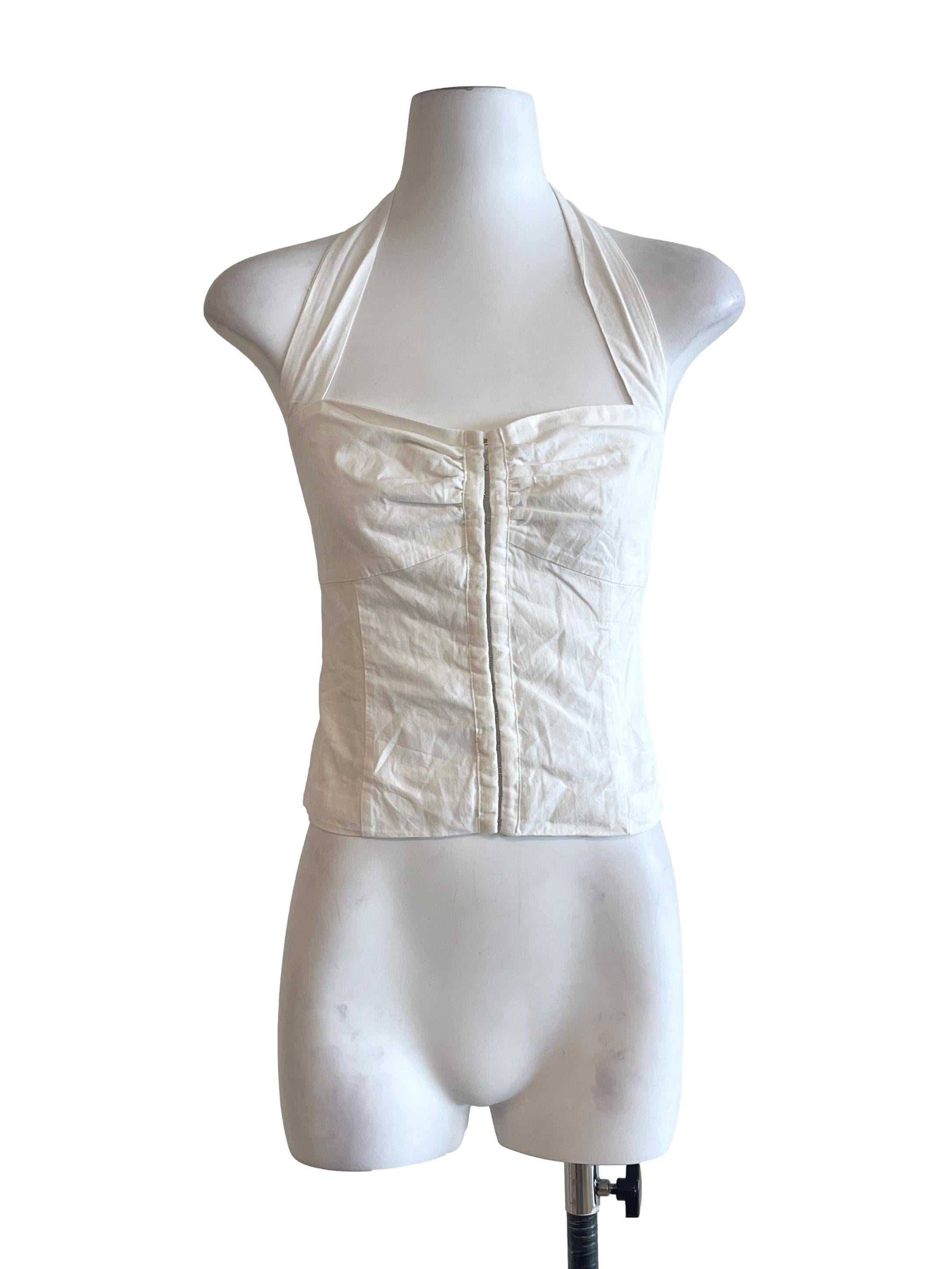 Pearl White Halter Strap Top