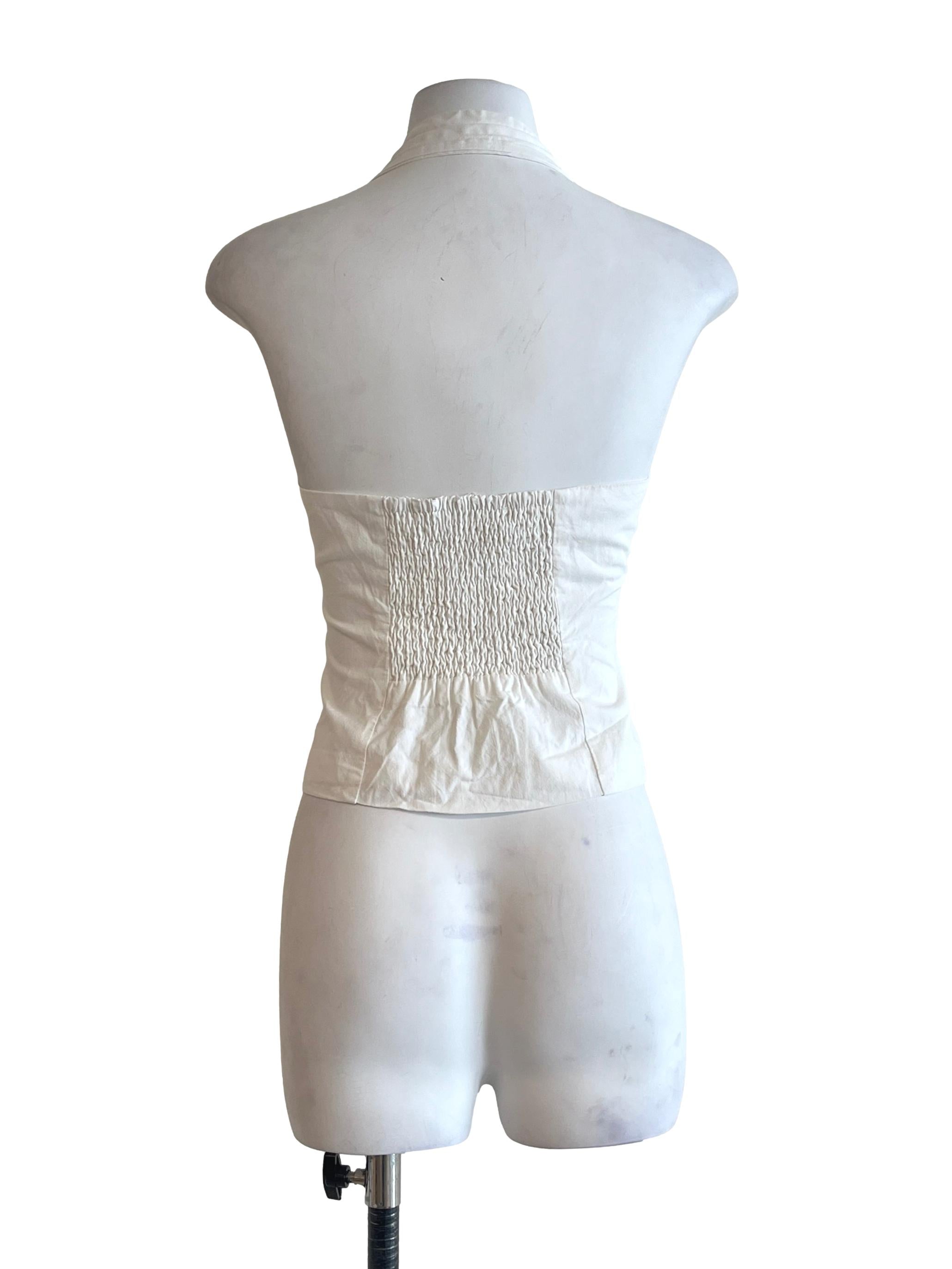 Pearl White Halter Strap Top