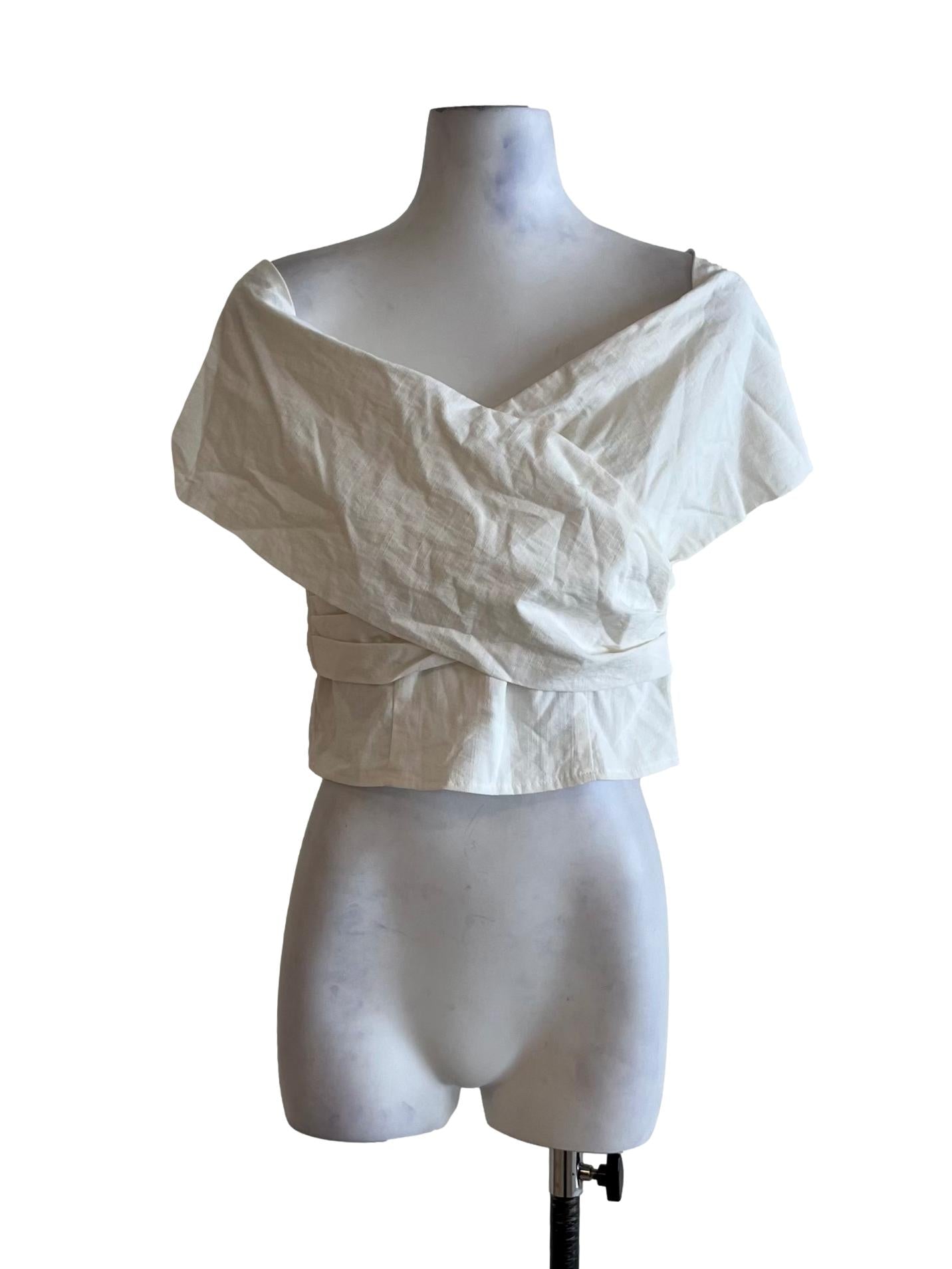 White V-Neckline Blouse