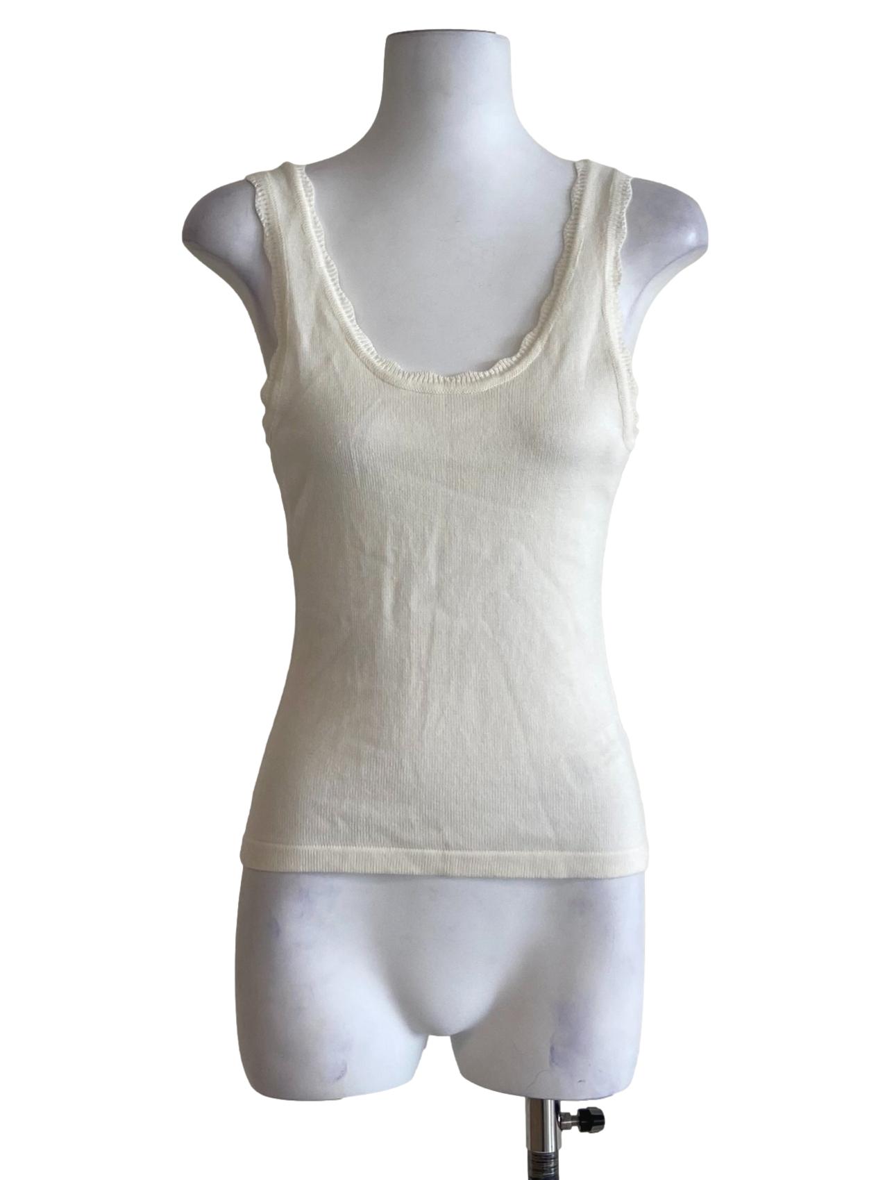 White Lace Hem Knitted Tank Top