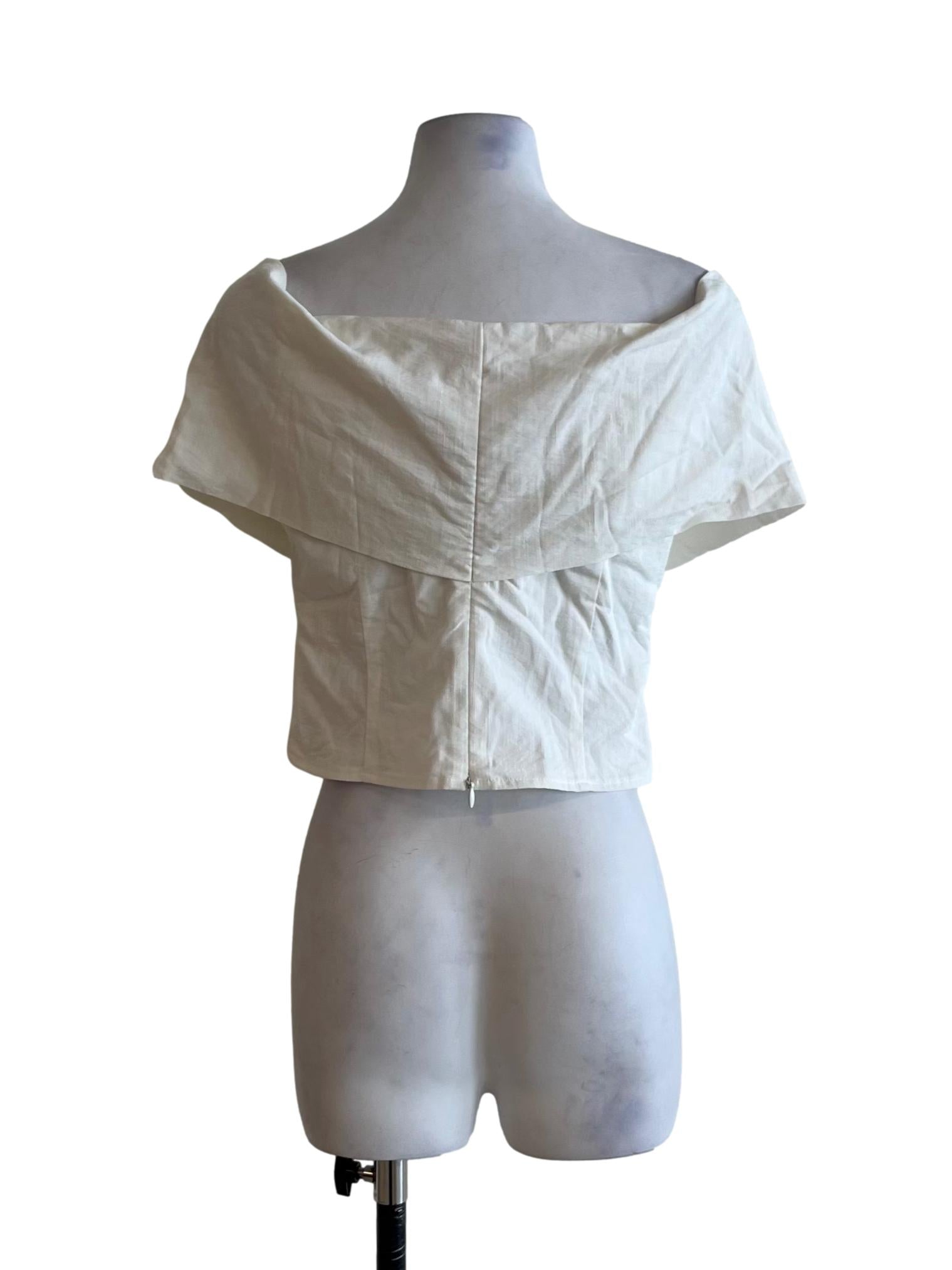 White V-Neckline Blouse