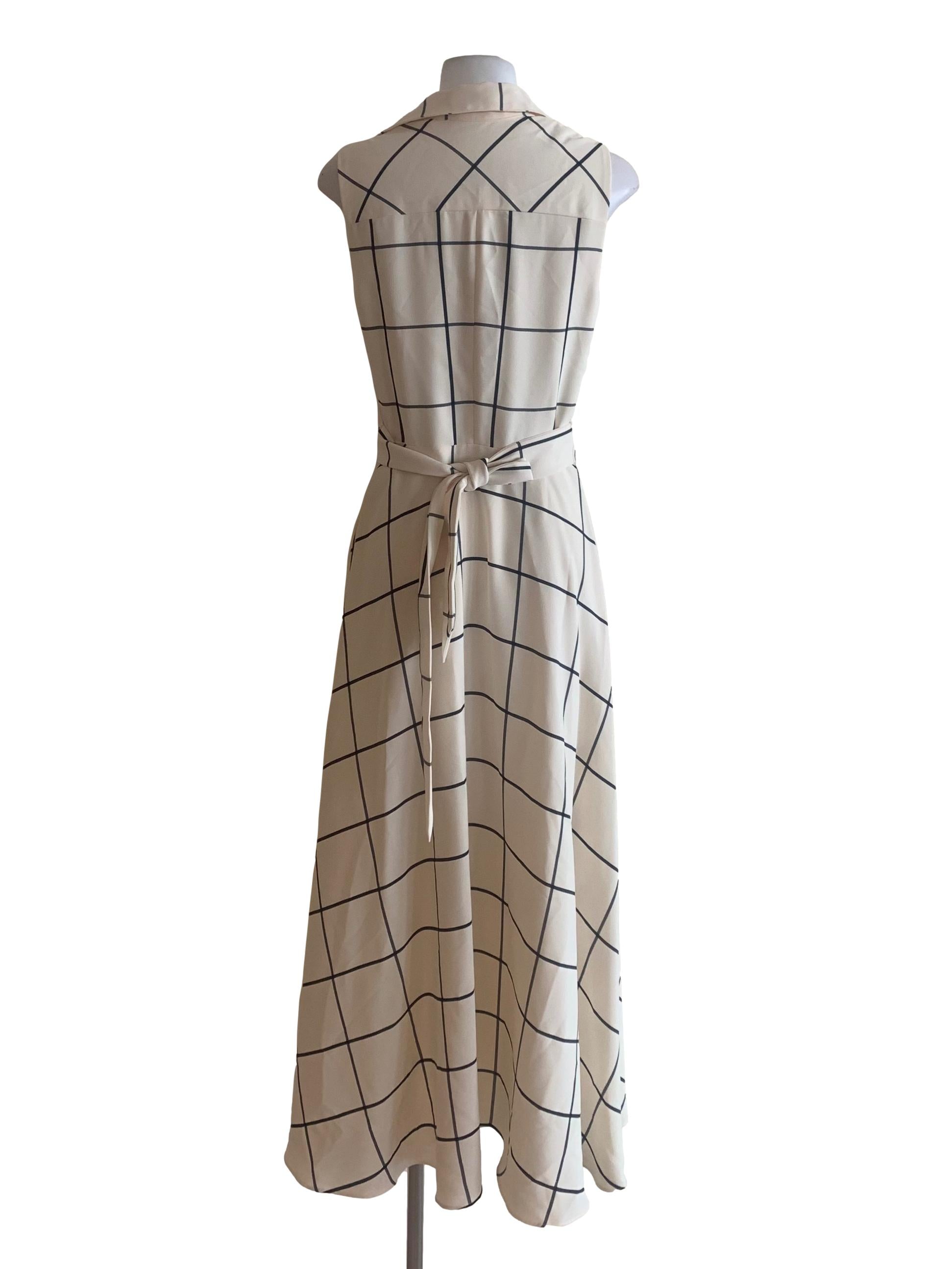 White And Black Grid Pattern Dress