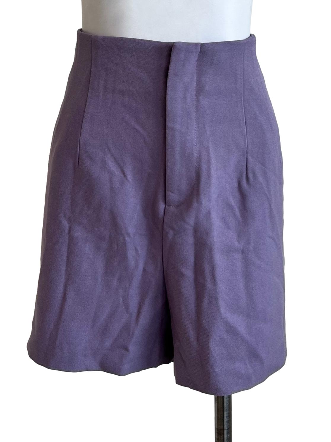 Purple Basic Waistband Hook Shorts