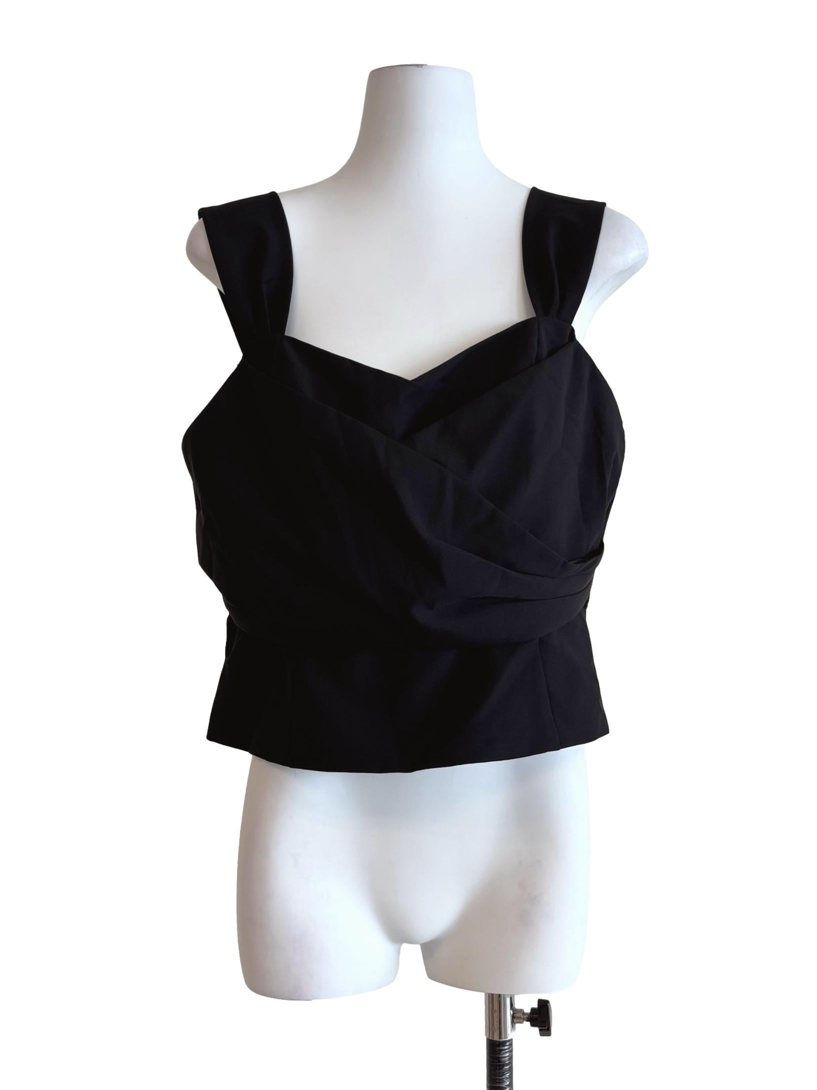 Jade Black Queen Anne Top LB