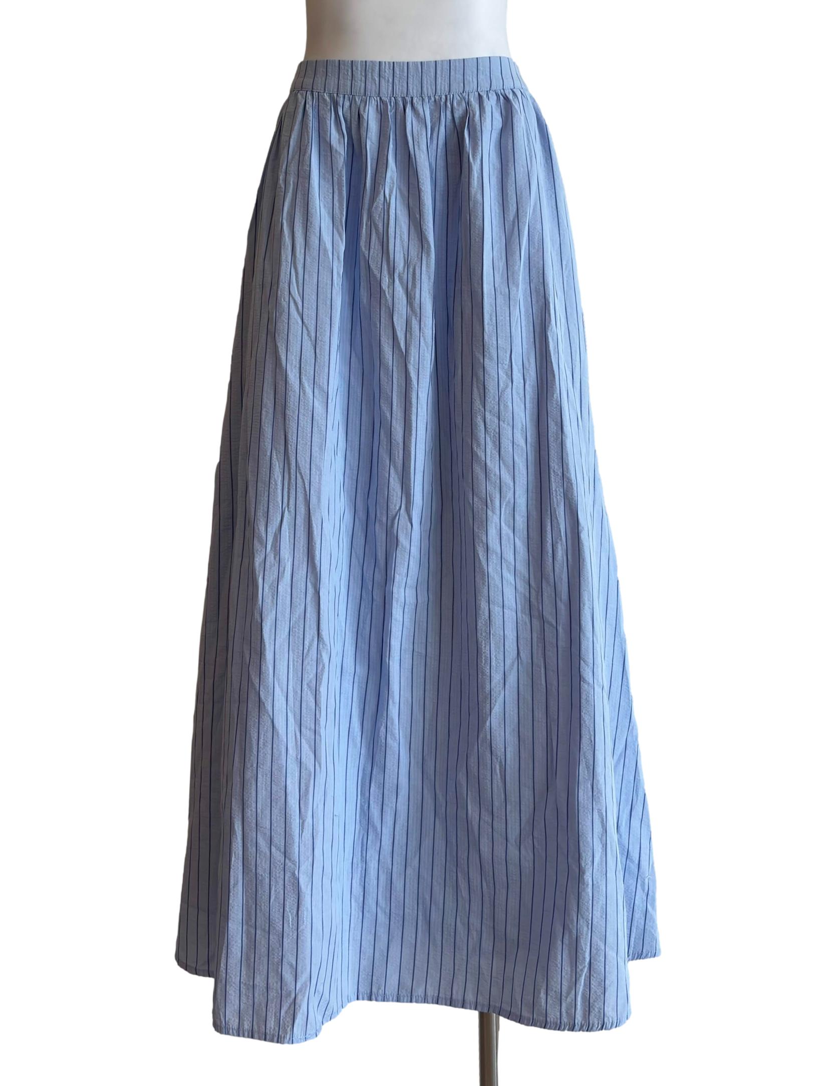 Cloud Blue Stripes Maxi Skirt