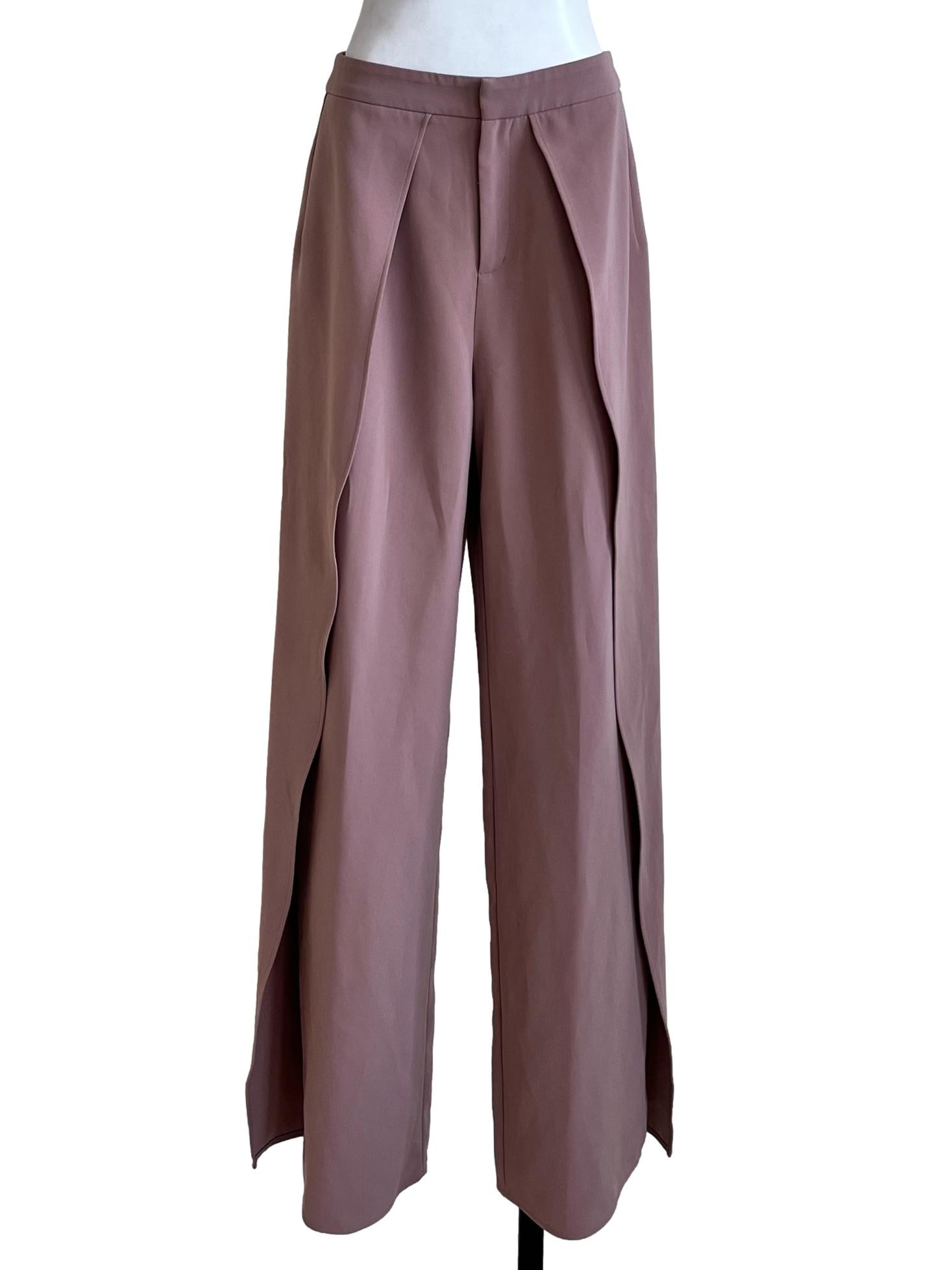 Light Brown Plain Waistband Hook Pants