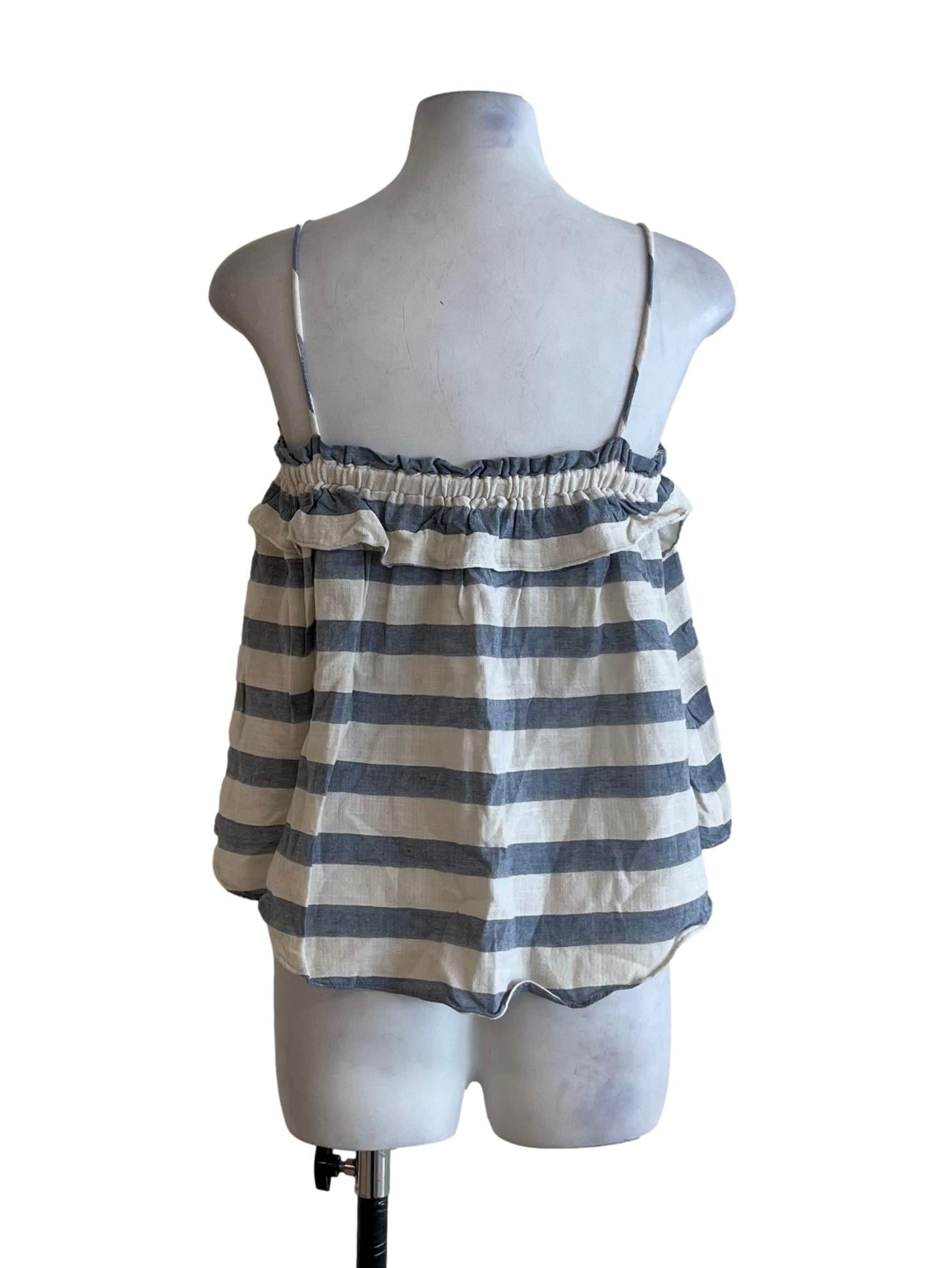 Blue Awning Stripe Sleeveless Top