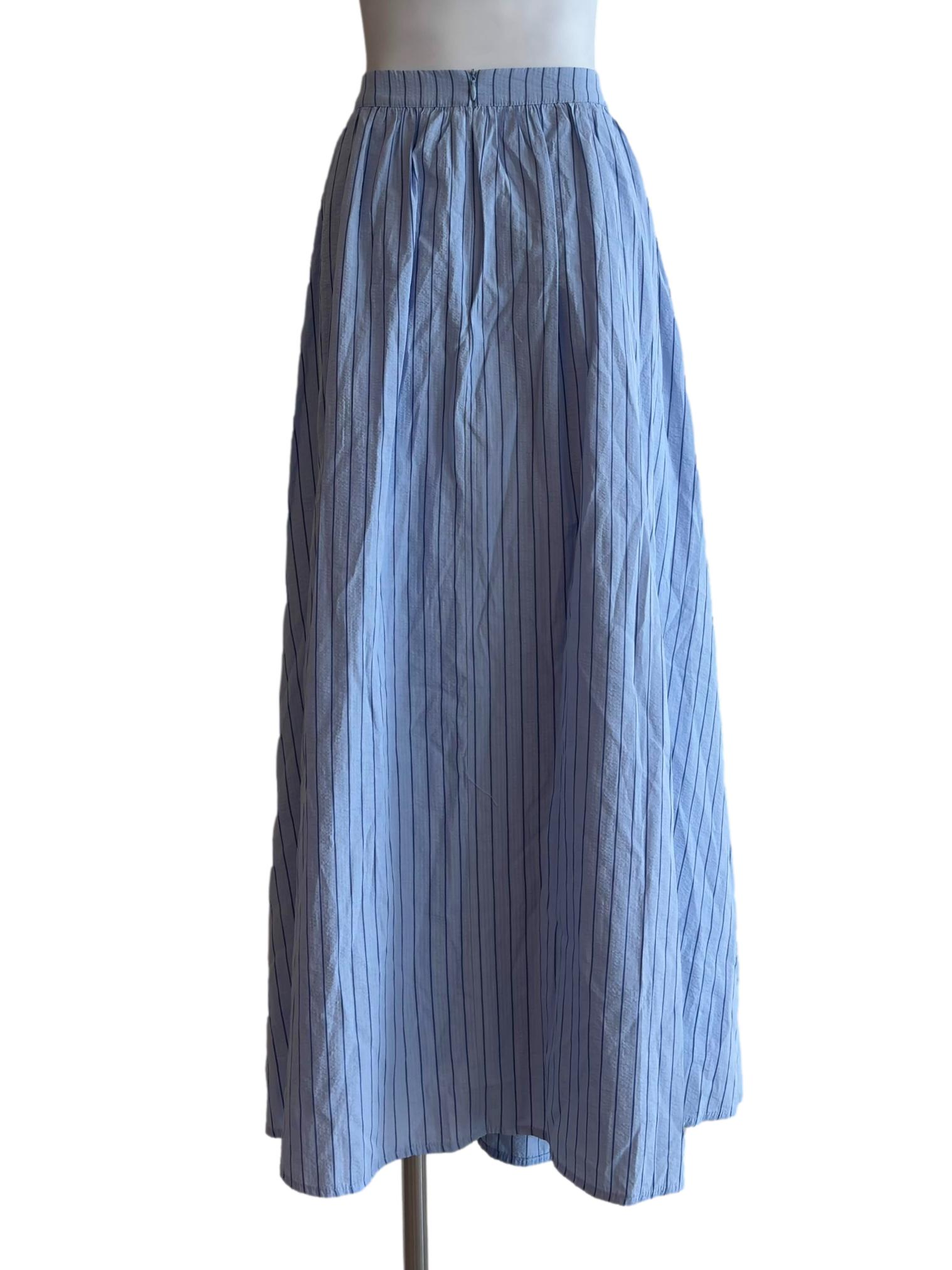 Cloud Blue Stripes Maxi Skirt