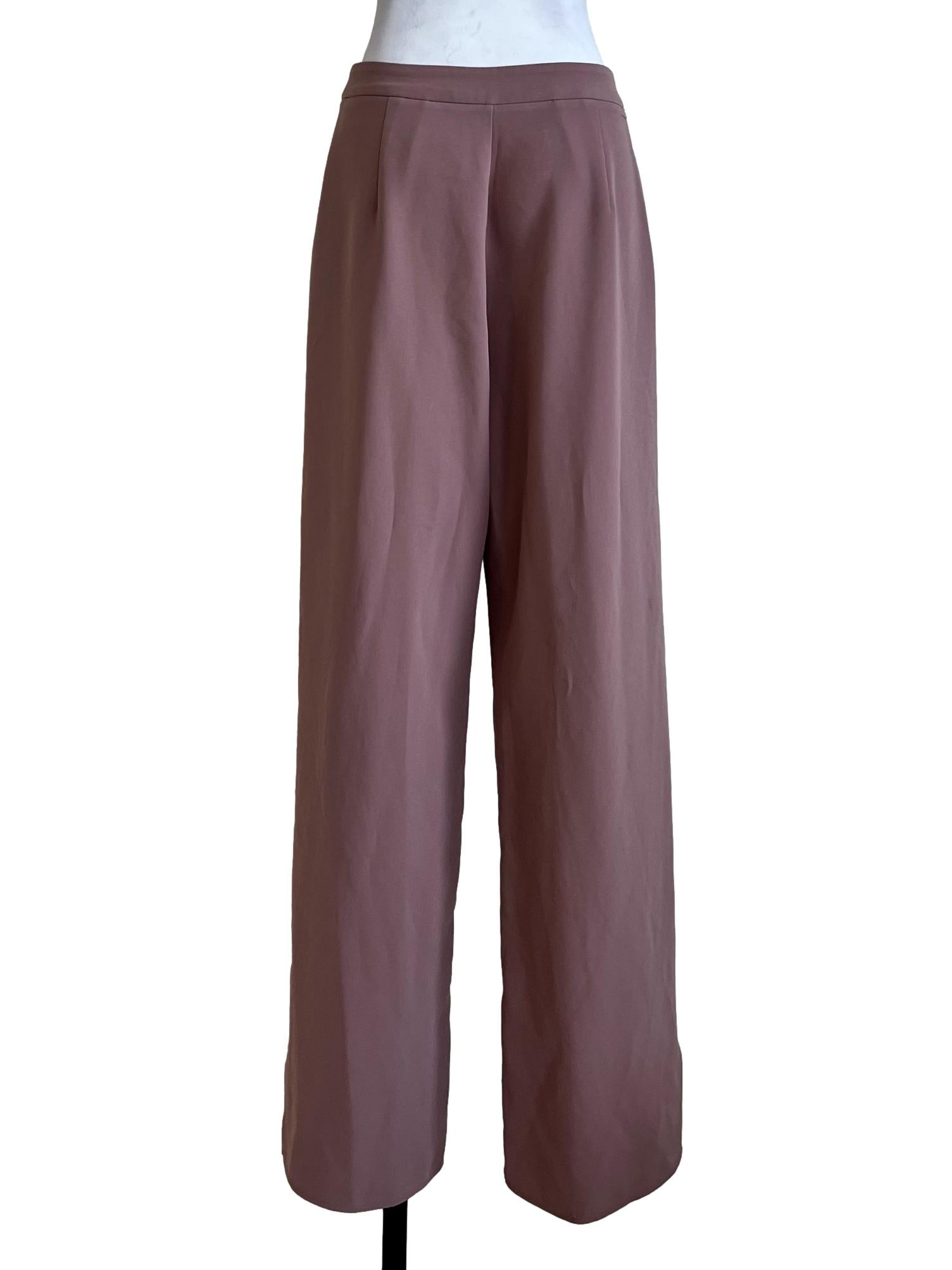 Light Brown Plain Waistband Hook Pants