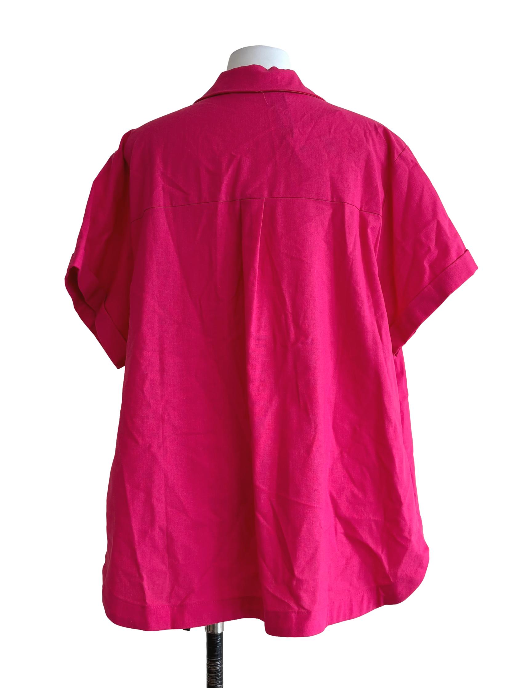Hot Pink Linen Buttoned Shirt LB