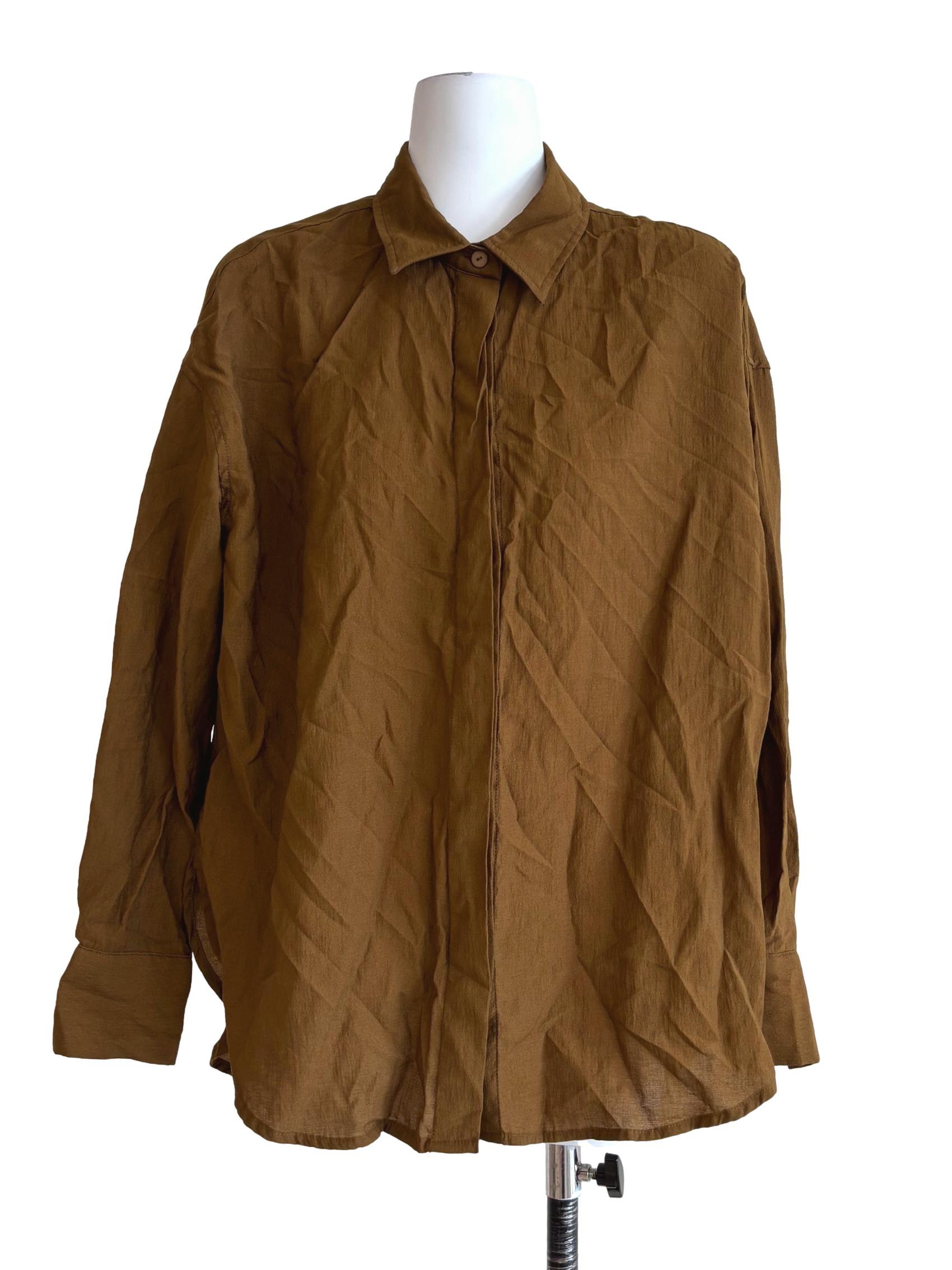 Ginger Brown Buttoned Long Sleeve Shirt LB