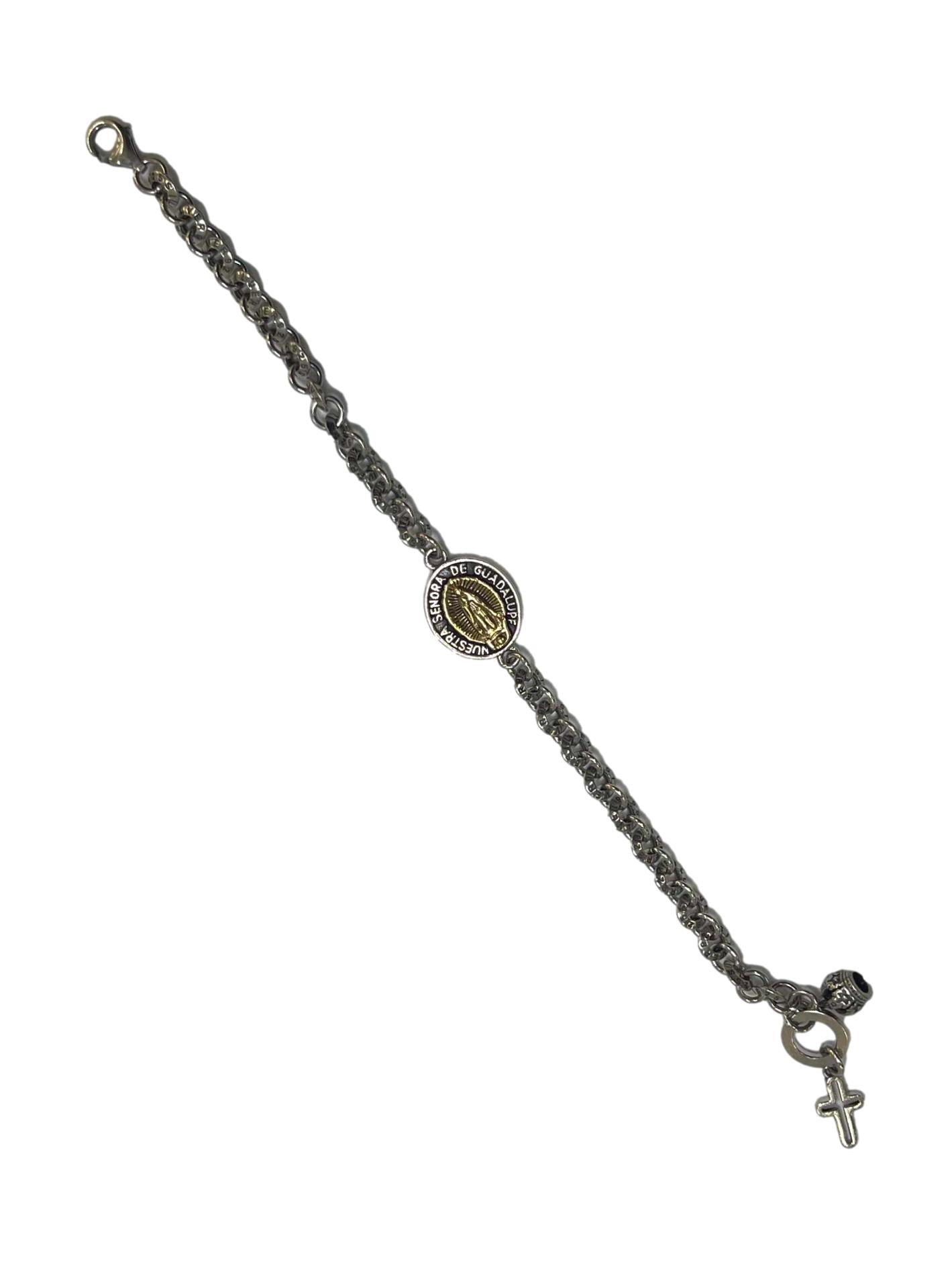 Vintage Silver Nuestra Senora De Guadalupe Bracelet