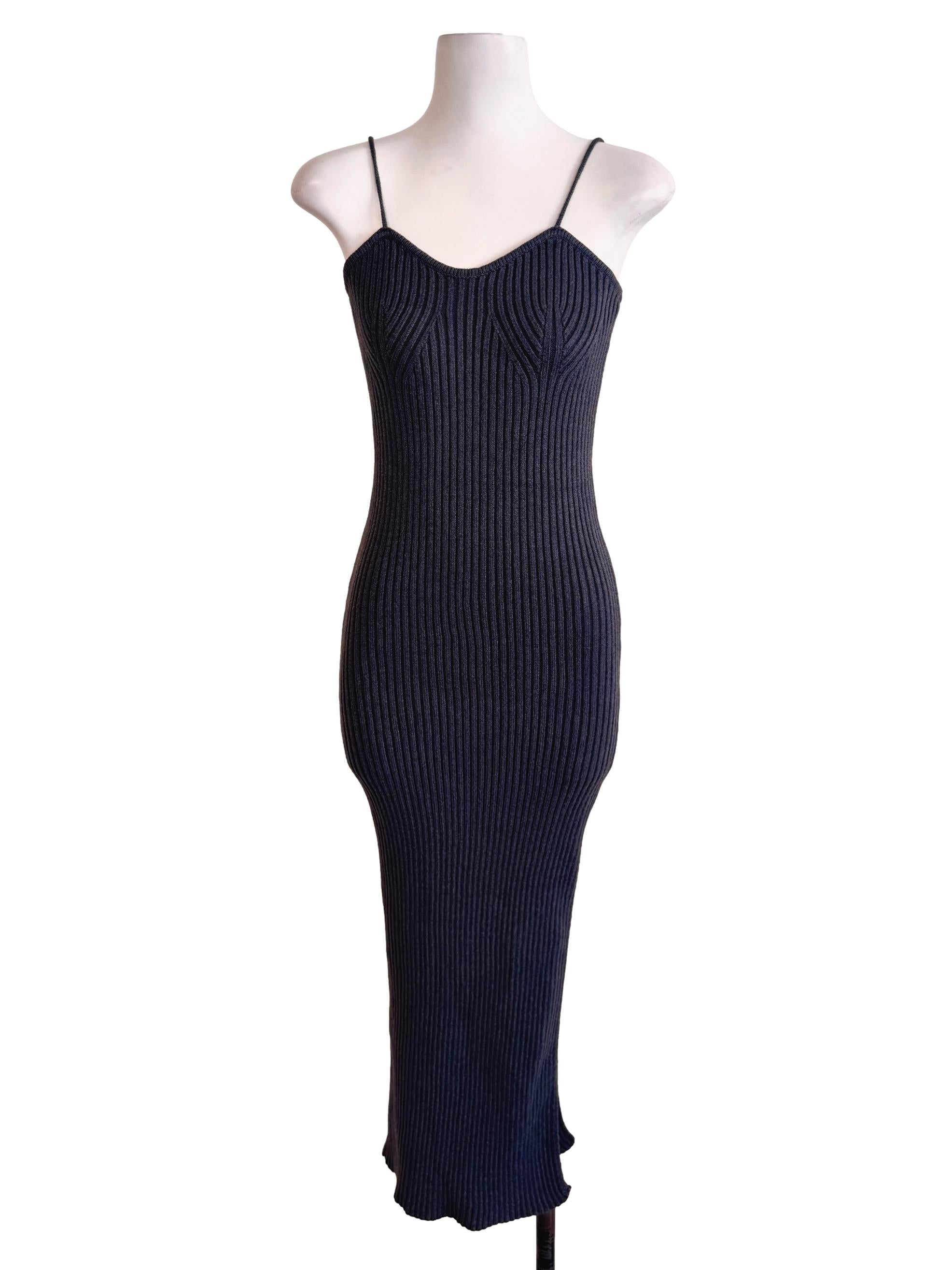 Grey Pleated Slip Dress