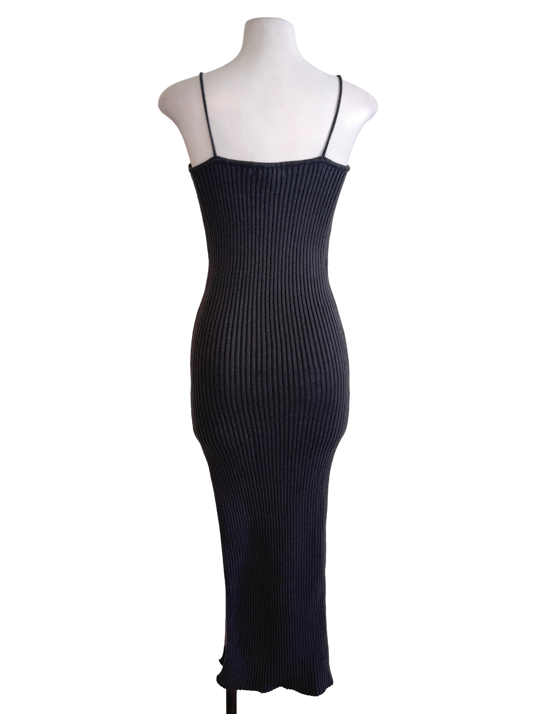 Grey Pleated Slip Dress