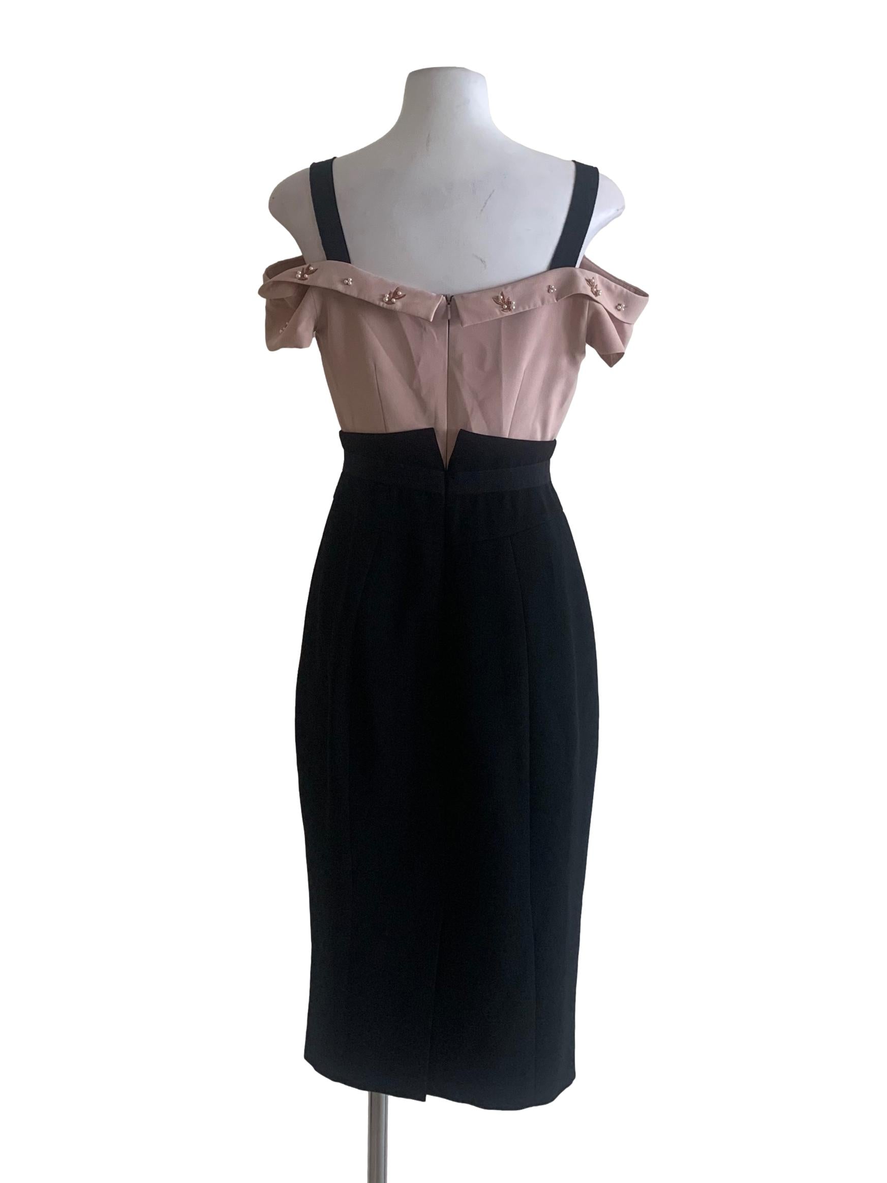 Black And Pink Beaded Dress