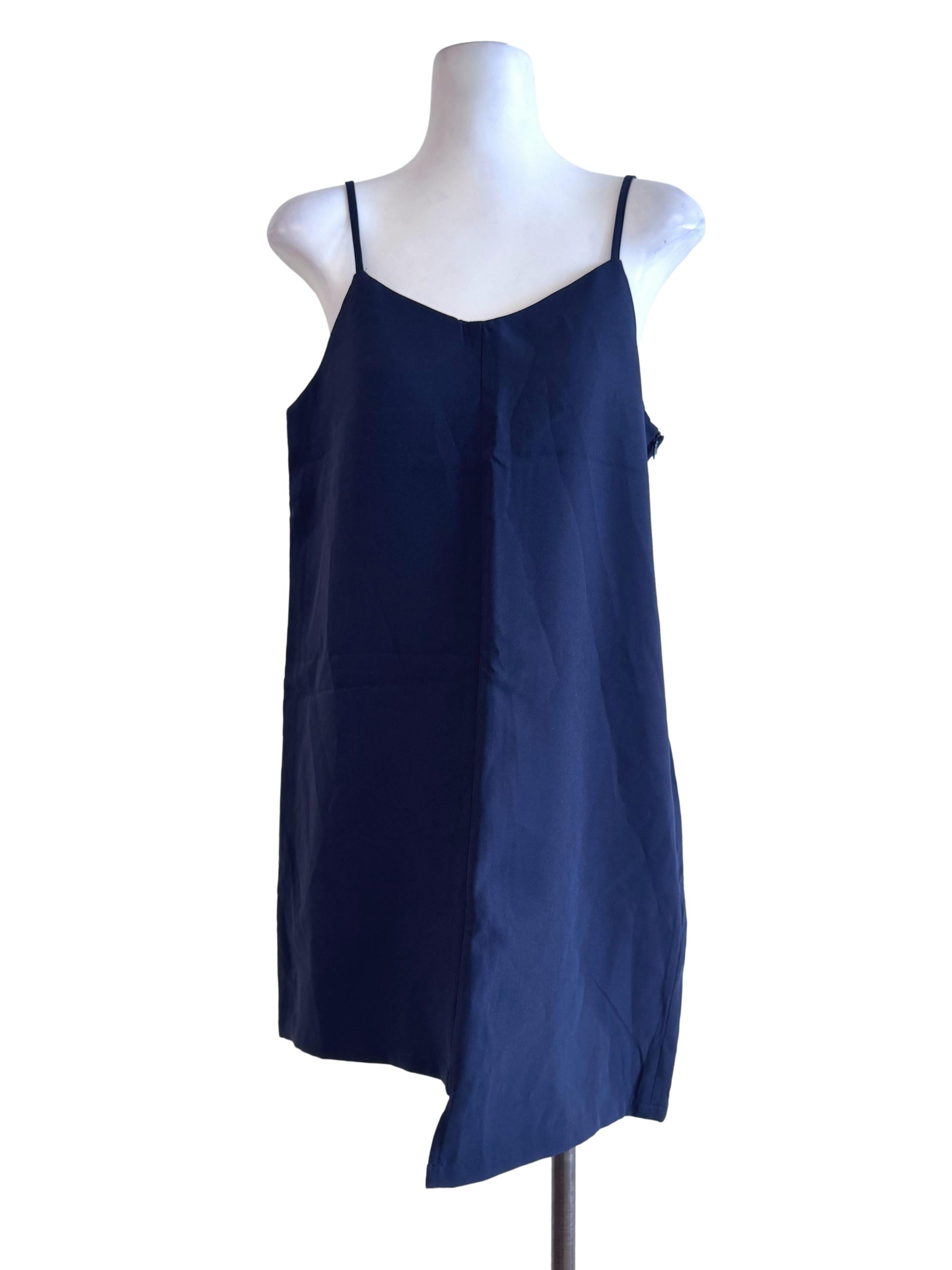 Denim Blue V Neck Sleeveless Dress