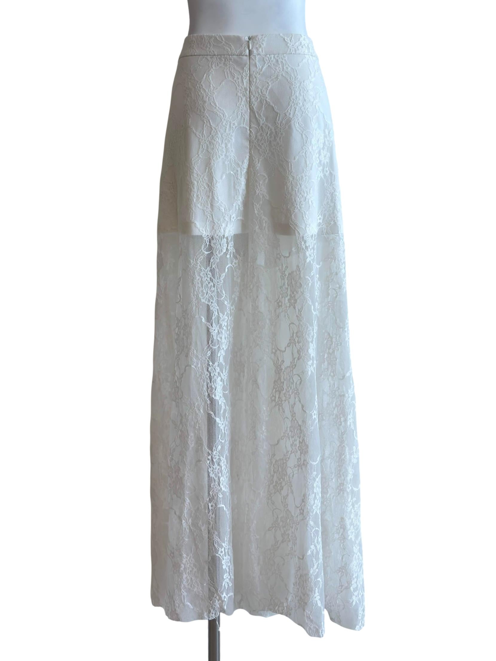 Daisy White Lace Maxi Skirt