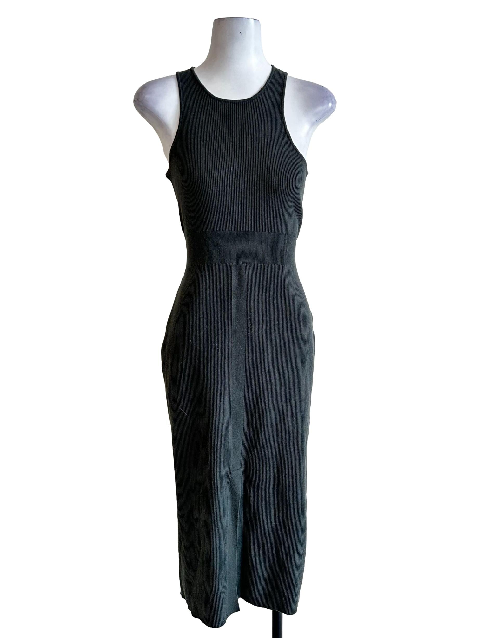 Juniper Green Pencil Stripes Pattern Dress