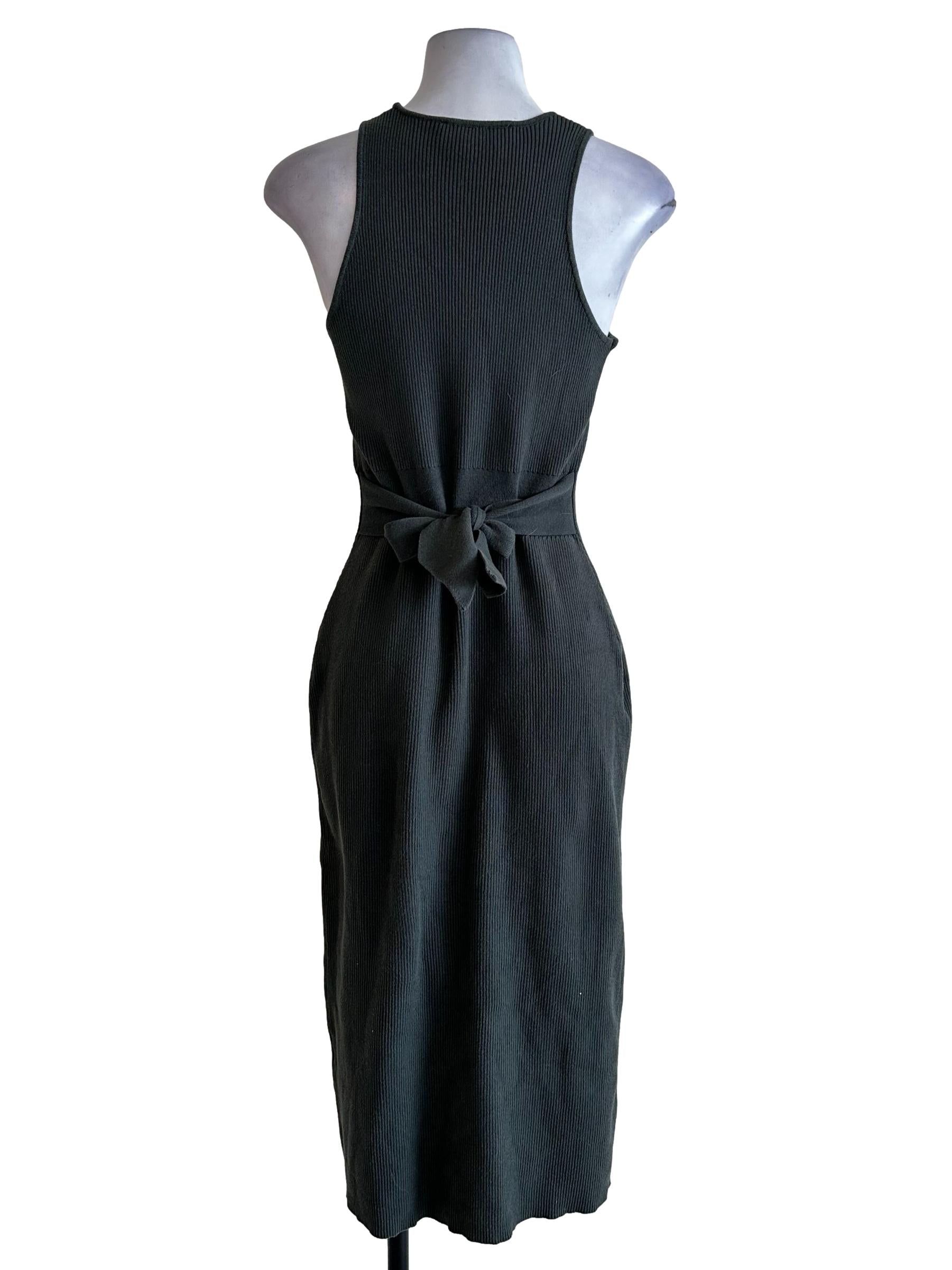 Juniper Green Pencil Stripes Pattern Dress