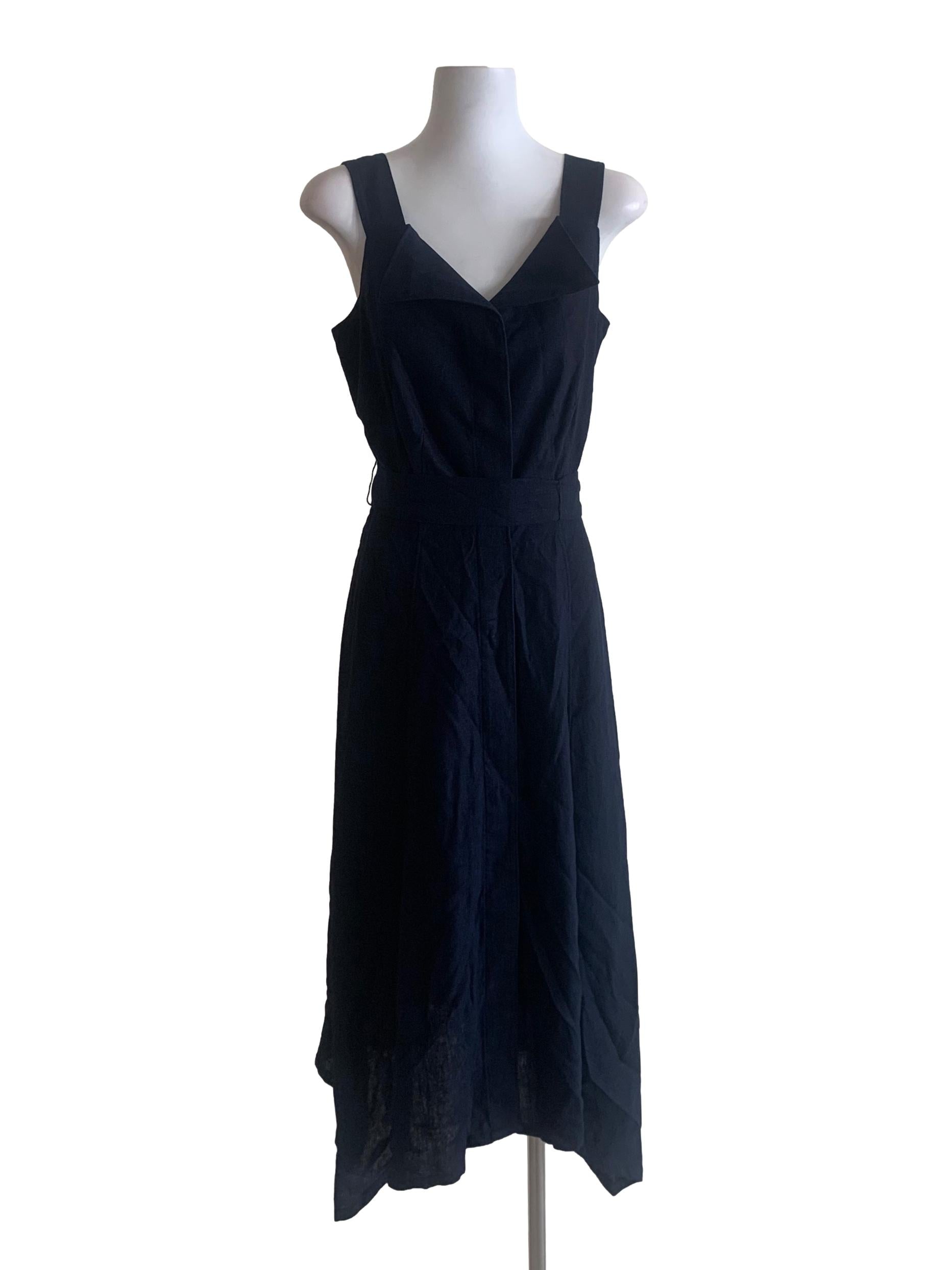 Midnight Blue V Neck Dress