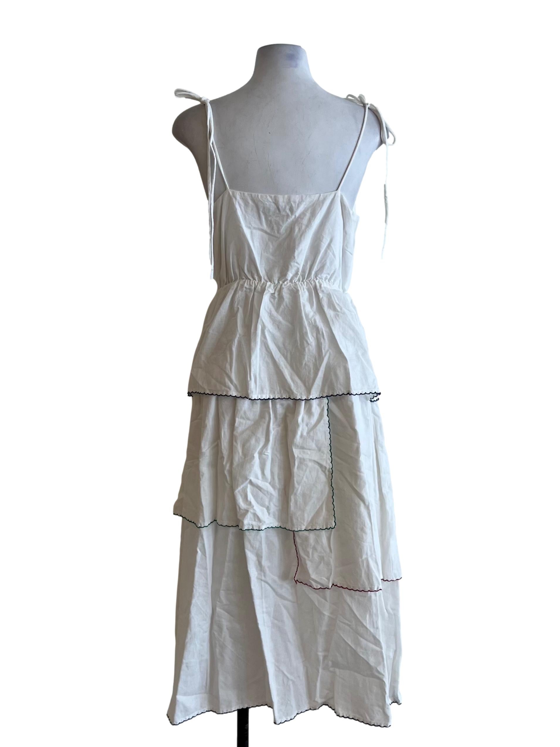 White Spaghetti Strap A-Line Dress