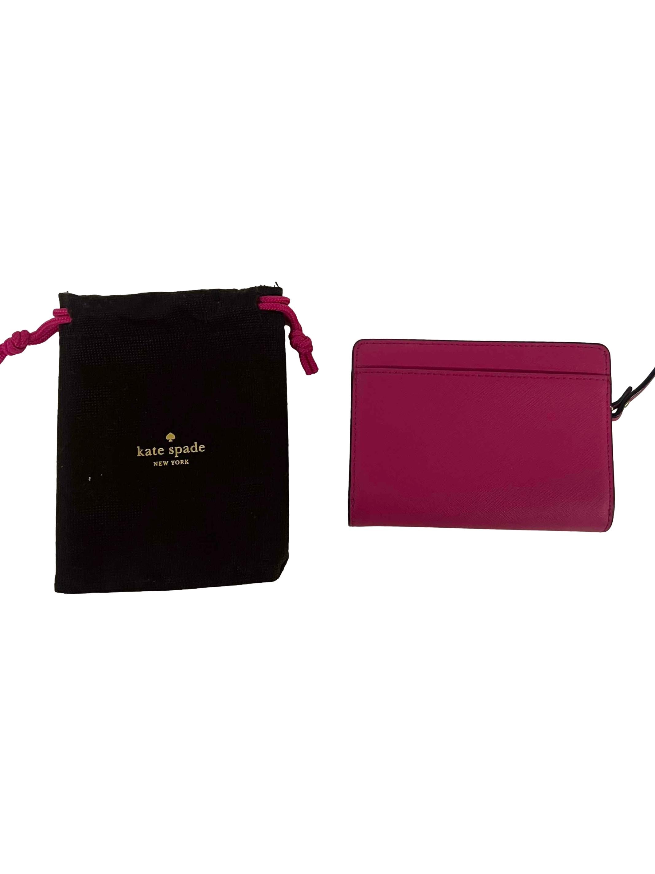 Hot Pink Leather Small Wallet