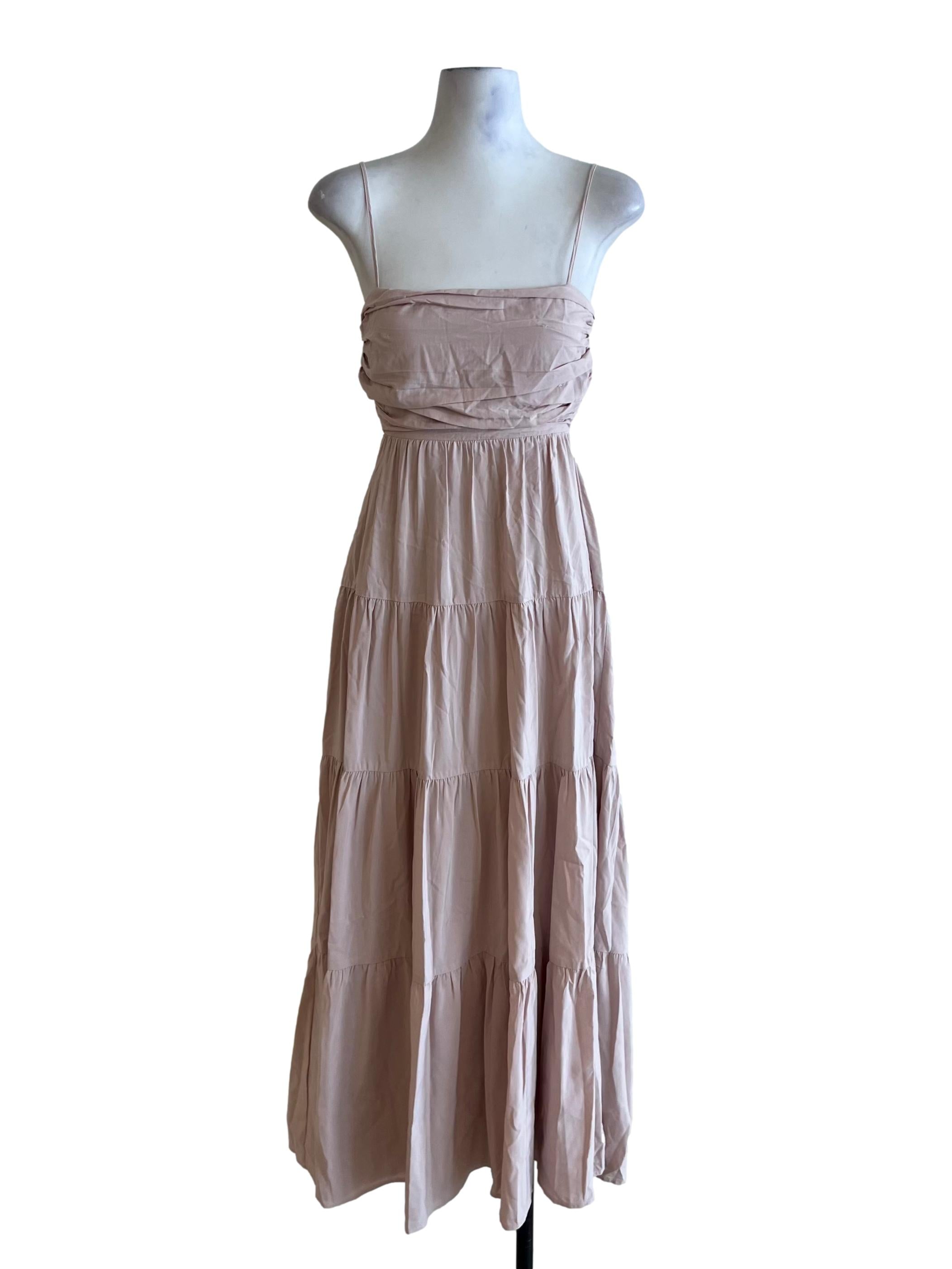 Blush Pink Spaghetti Strap A-Line Dress