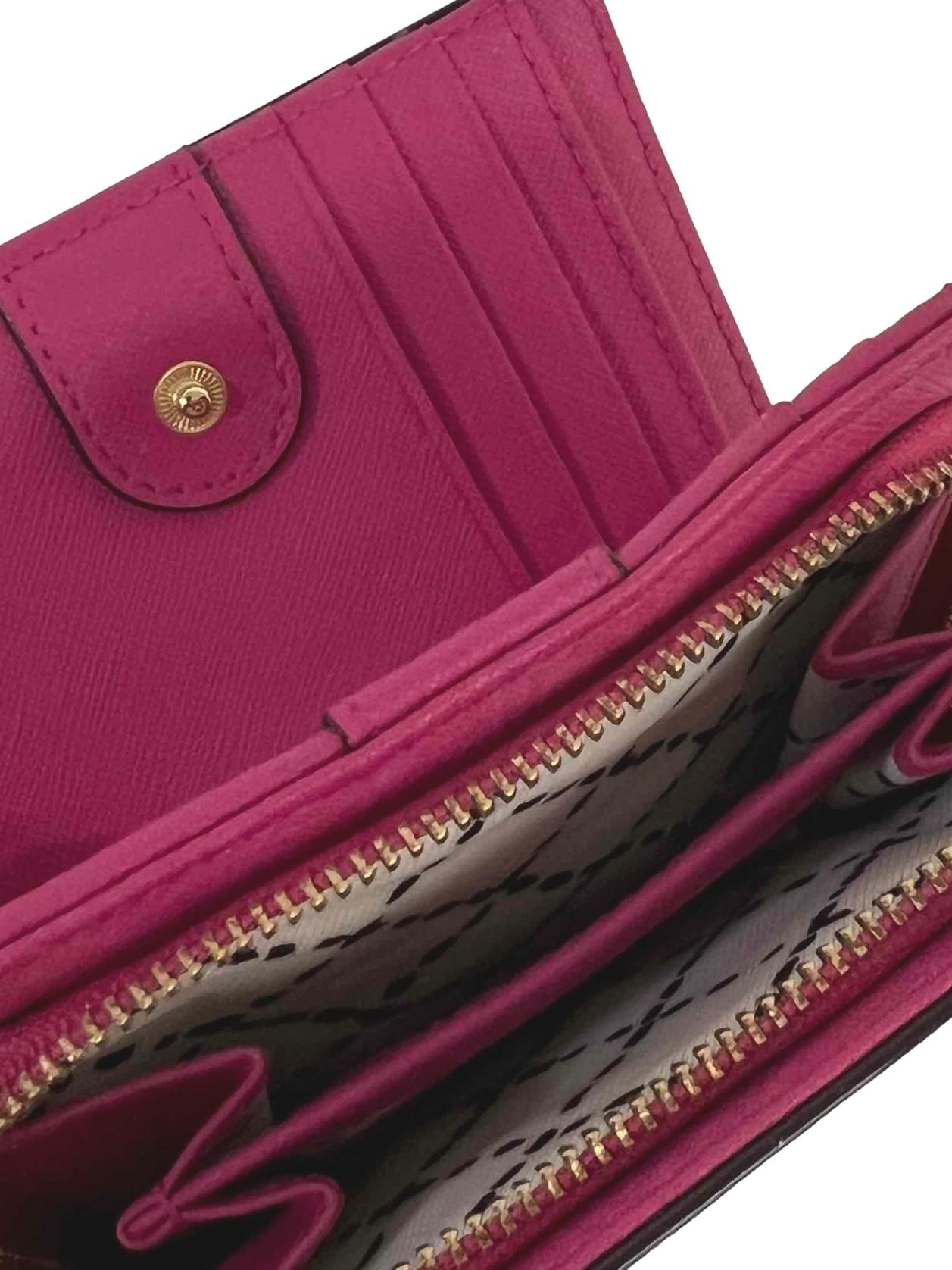 Hot Pink Leather Small Wallet