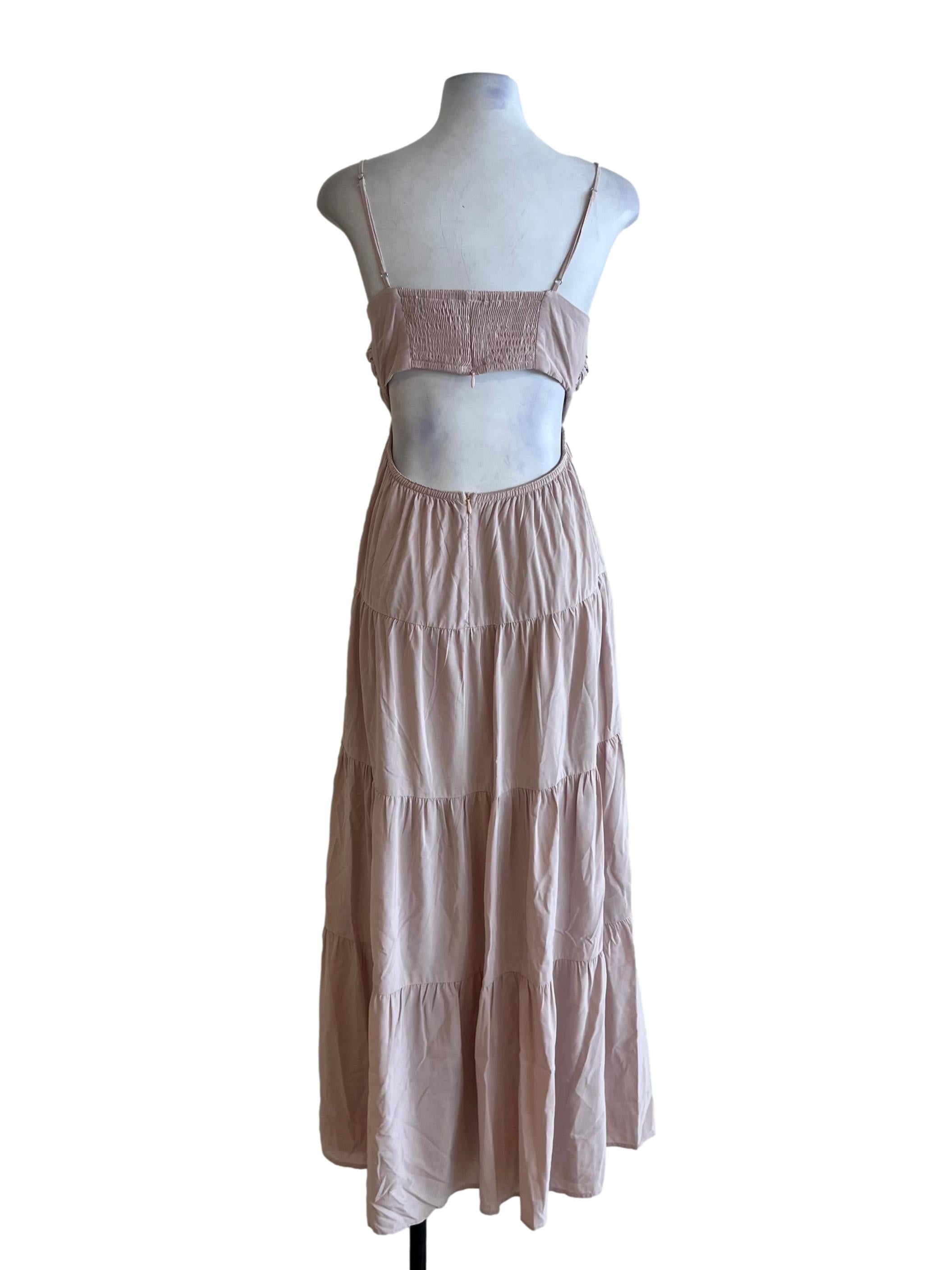 Blush Pink Spaghetti Strap A-Line Dress