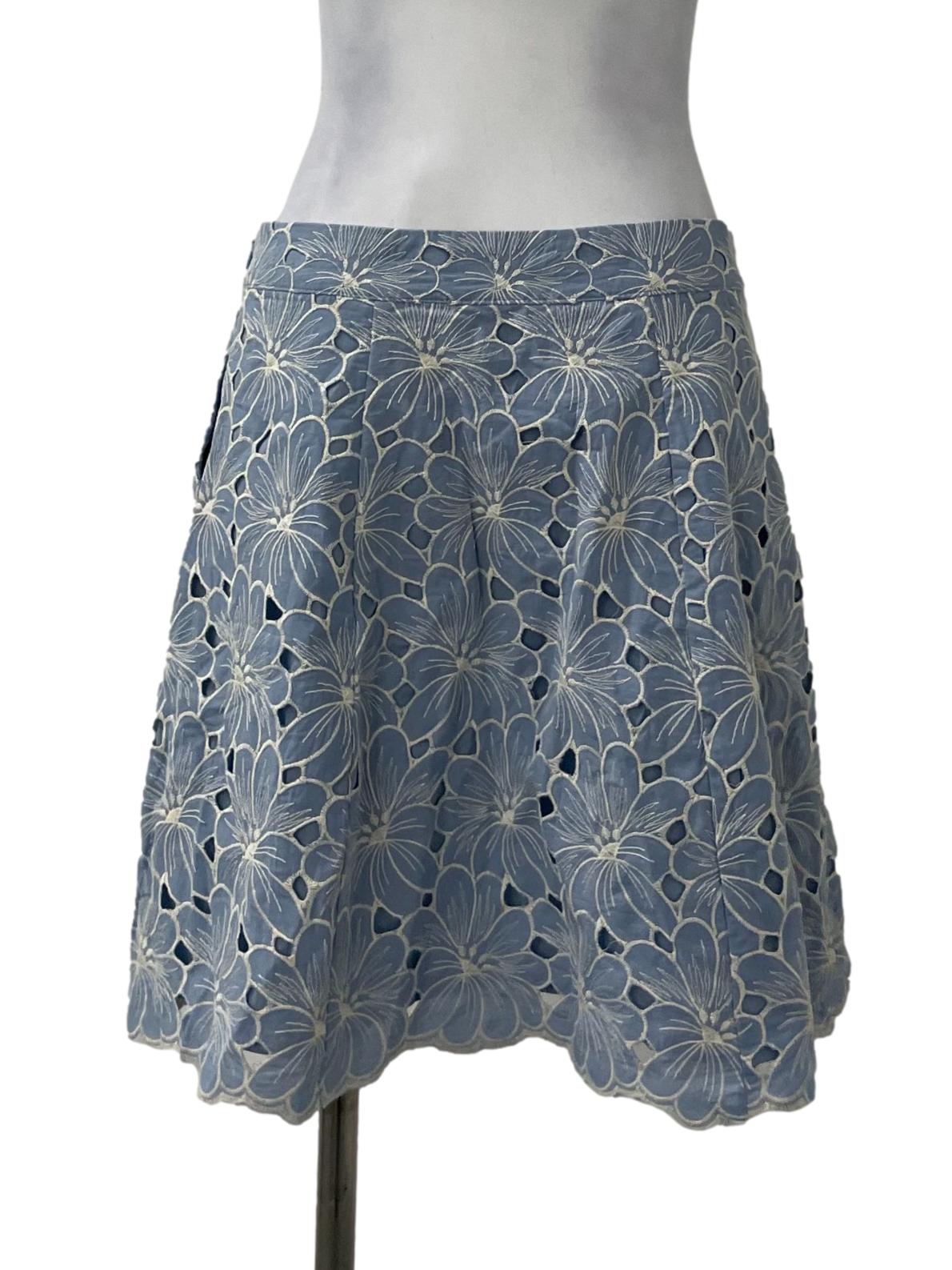 Blue Lace Floral Skirt