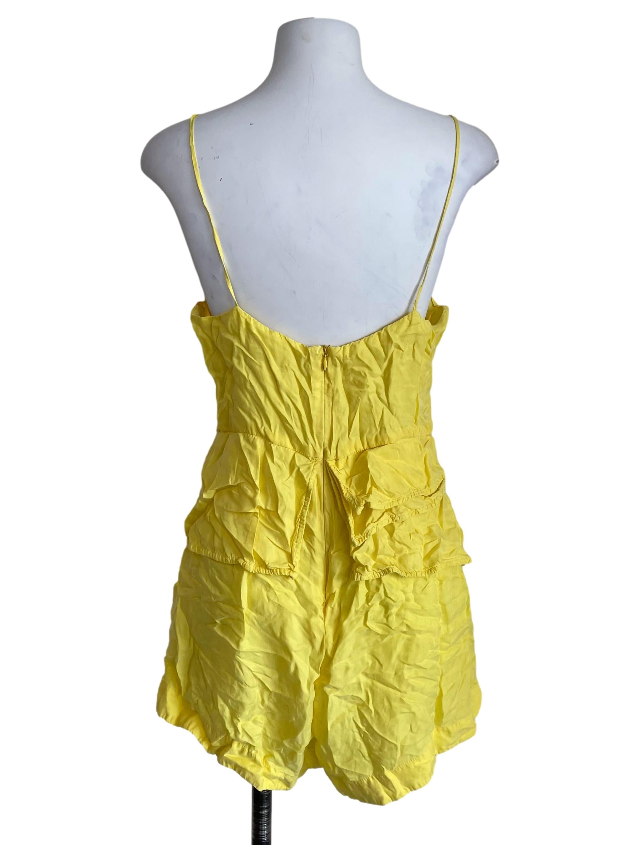 Bright Yellow Overlay Cami Romper