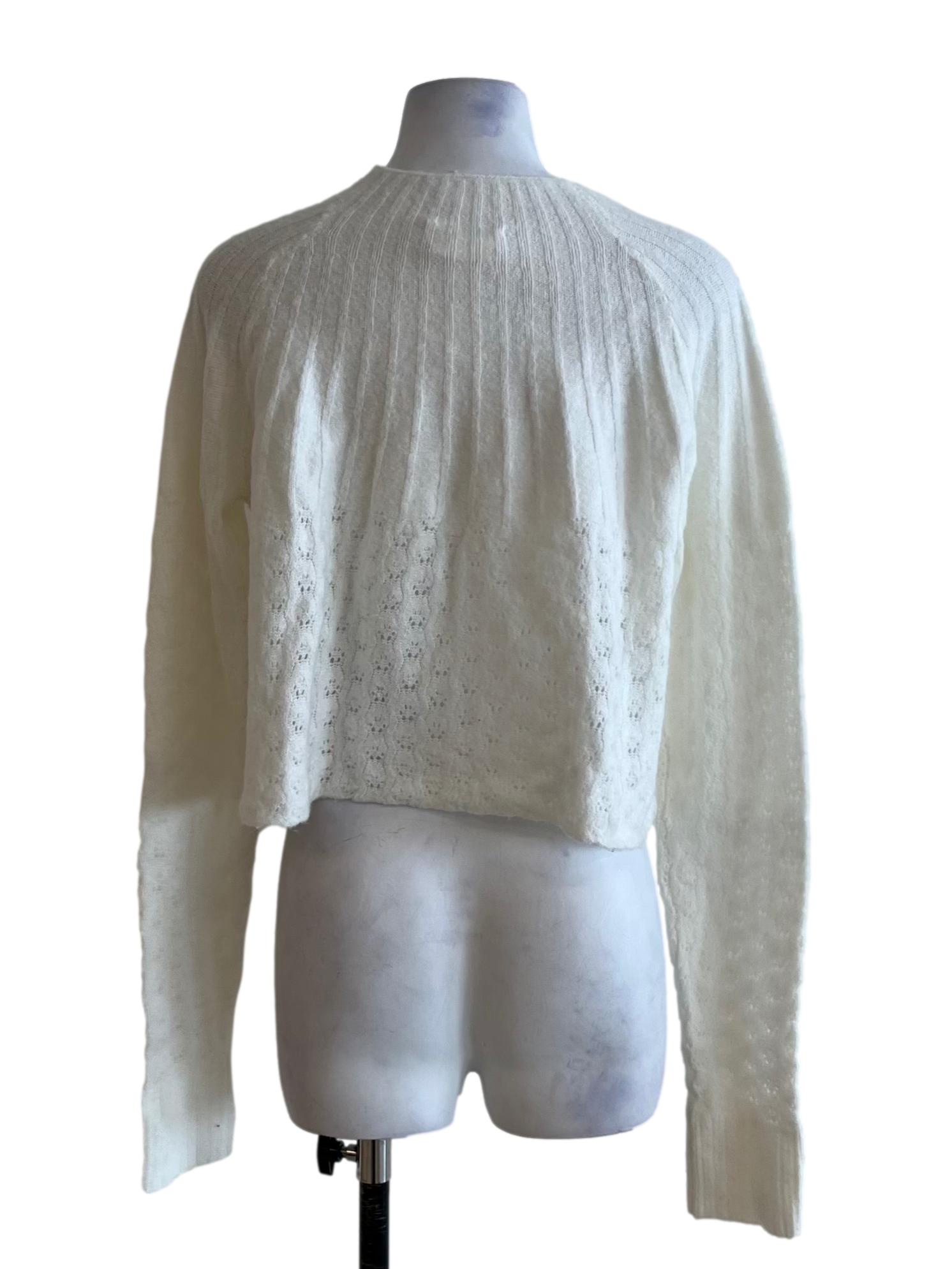 White Jewel Neckline Blouse