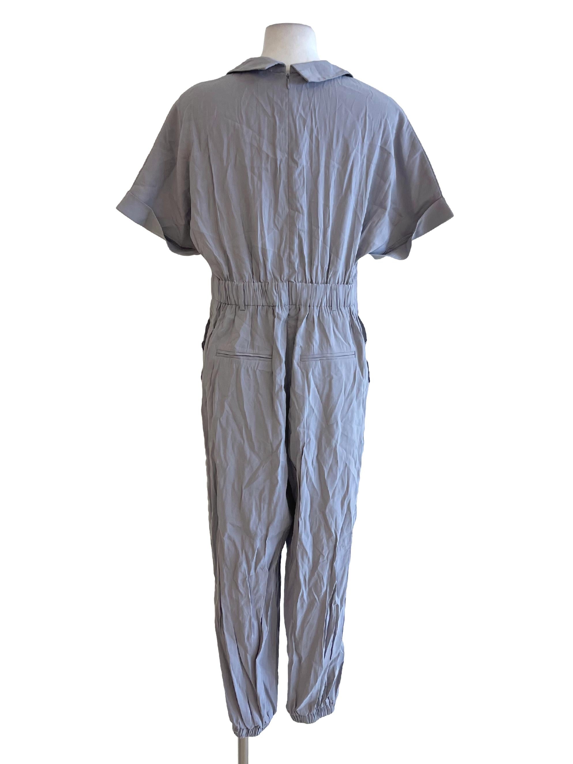 Flint Grey Notched Collar Jumpsuit LB